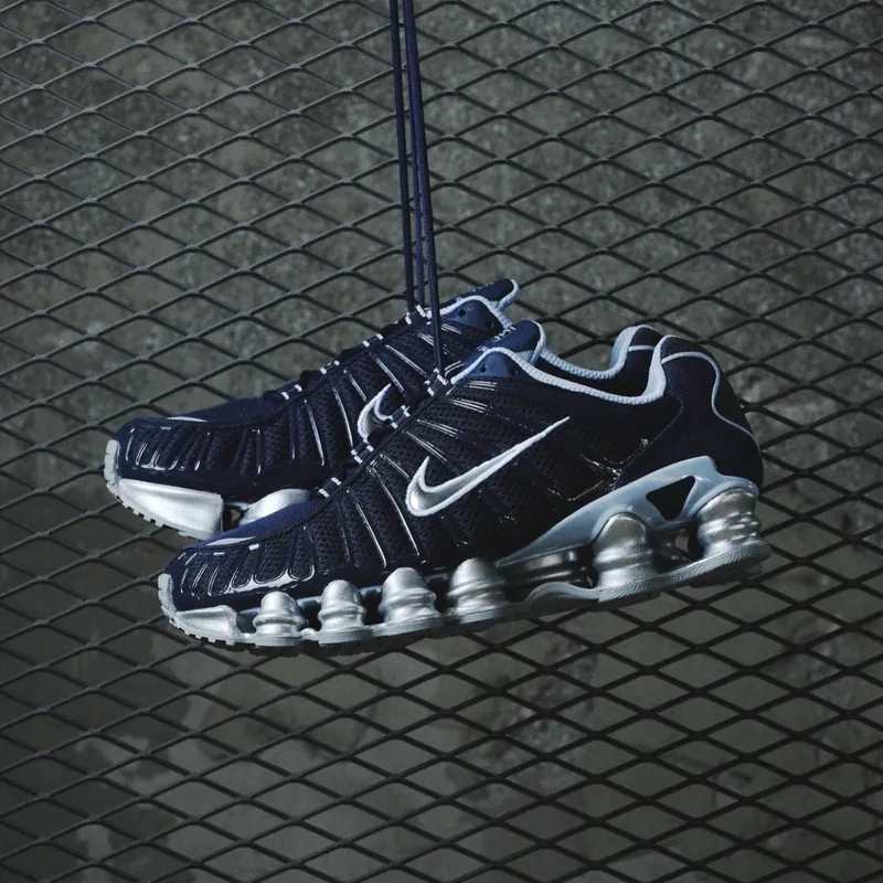 NIKE SHOX TL 深藍 寶寶藍 銀藍色 網眼 彈簧鞋 氣墊鞋 女生復古休閒鞋 IH4481-400