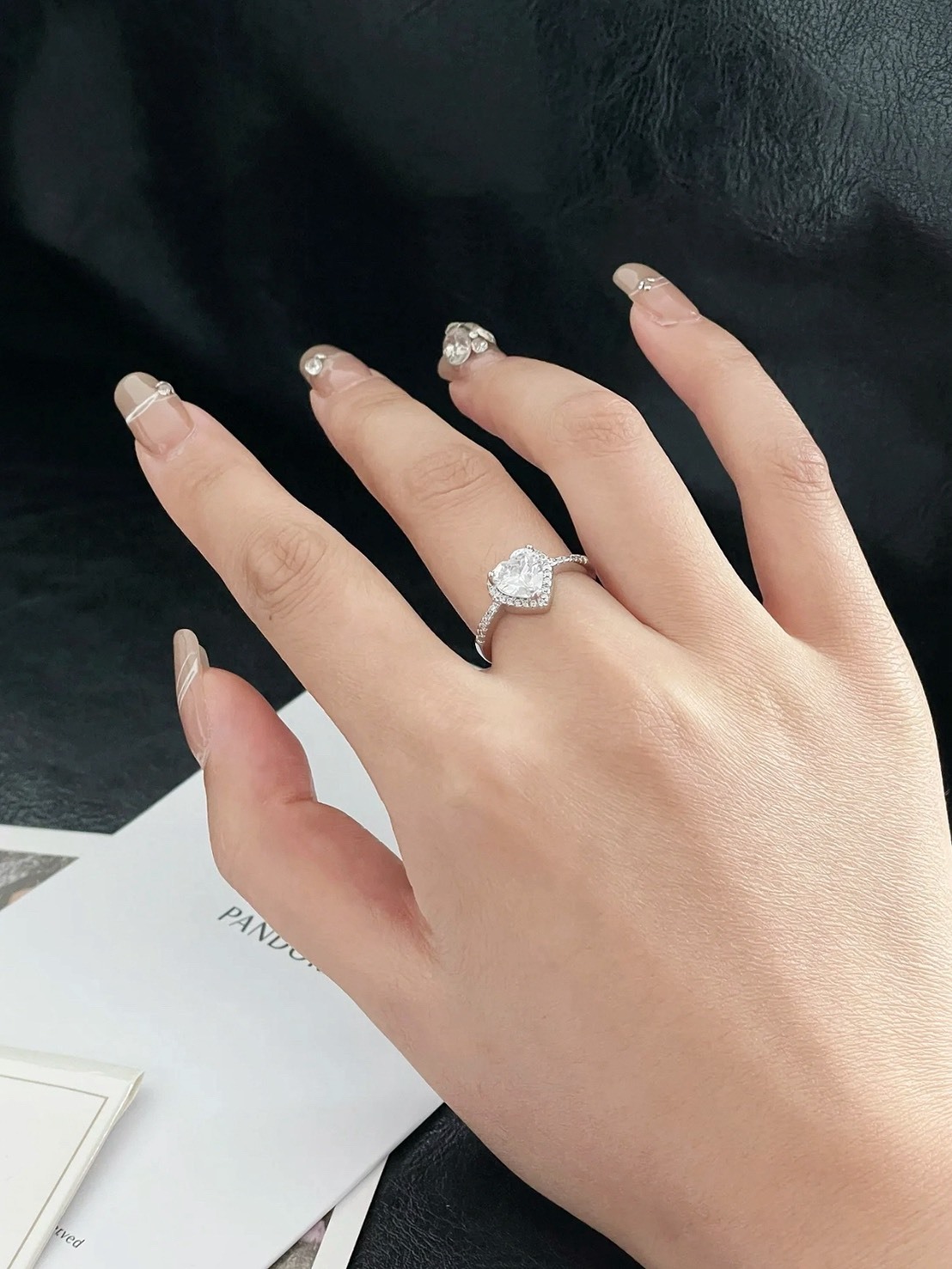 PANDORA 潘多拉  崇高的心 愛心鑲鑽 925銀 戒指