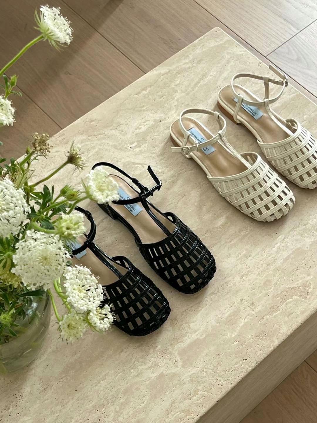 織織丁字搭帶涼鞋