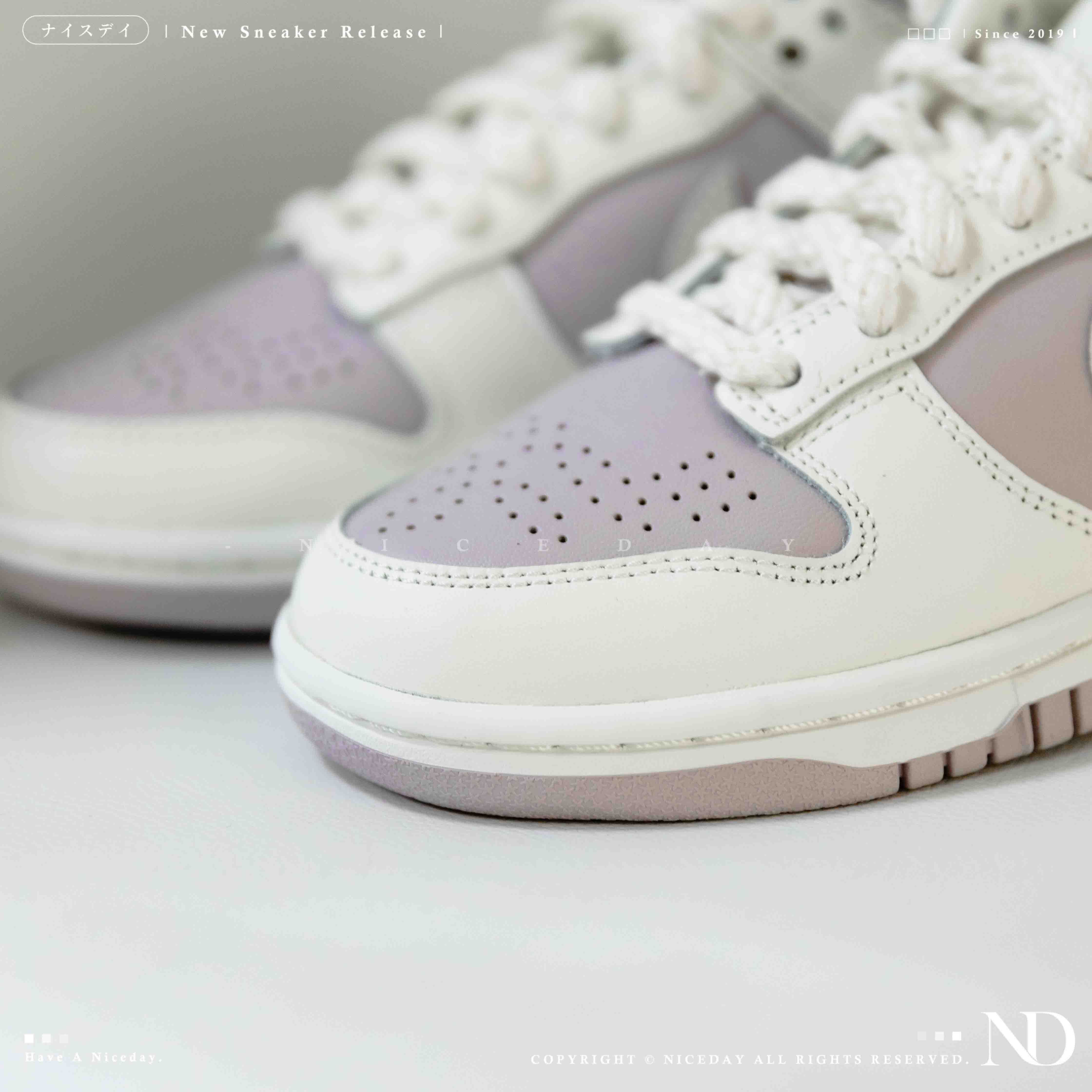 NICEDAY 現貨 Nike Dunk Low 灰紫 淺紫 白紫 浮雕 乳白色 特殊款 女鞋 IH0639-011