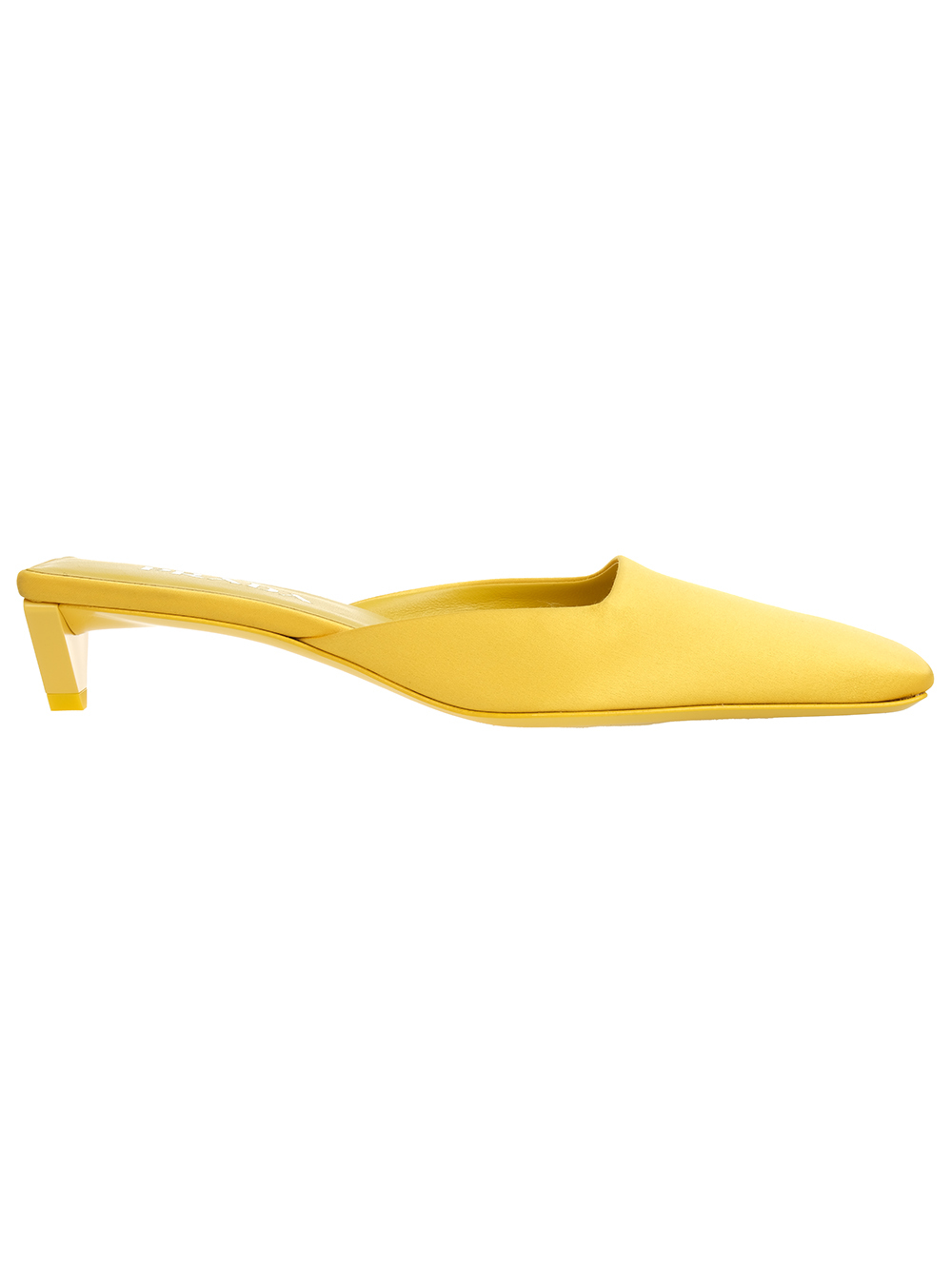 PRADA イエロー ミュール ローヒール PRADA PRE-OWNED SQUARE TOE SASquare Toe Satin Mules 37.