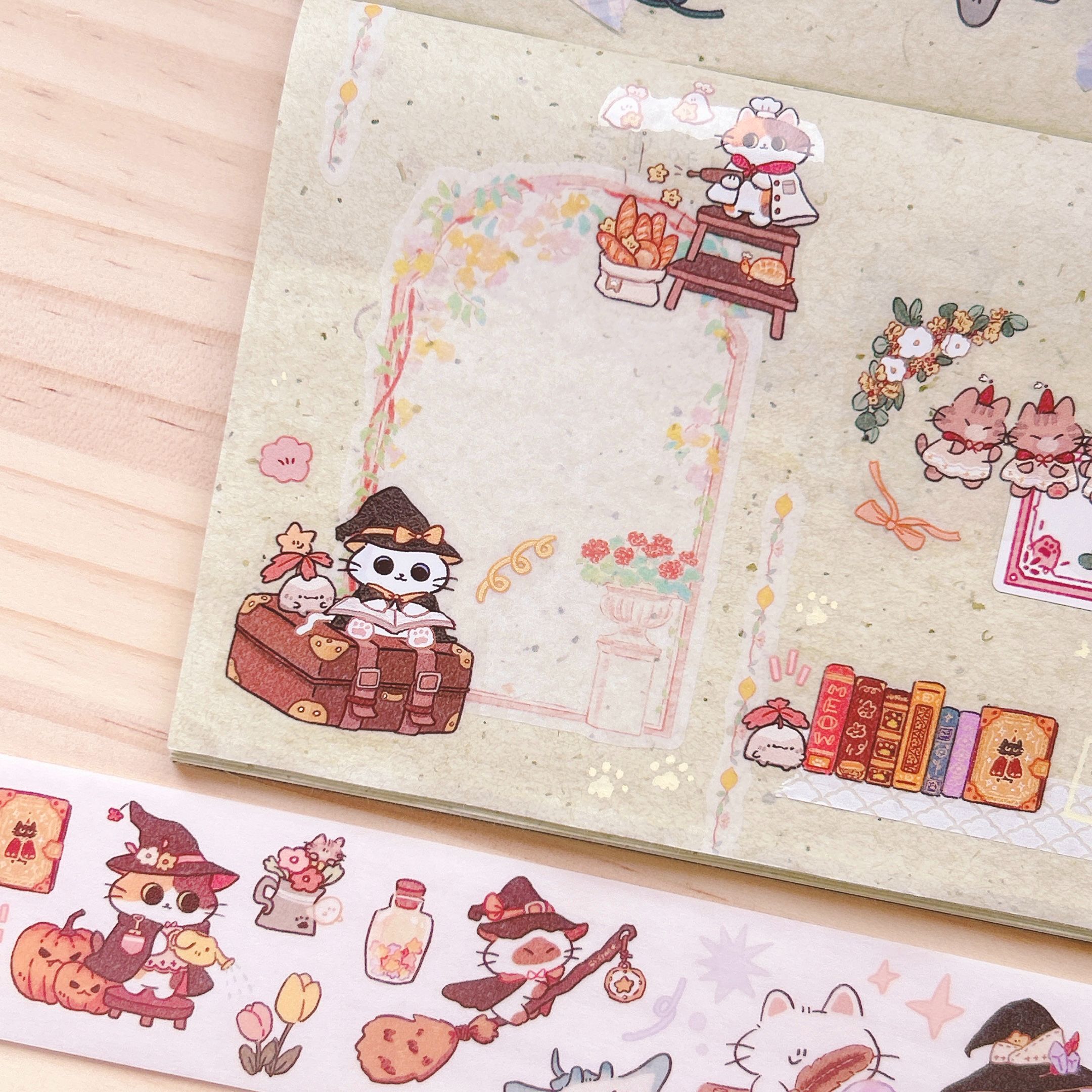 魚餅一隻熊｜魔法貓貓 香港Funcolor聯名款 （亮面PET膠帶/和紙）