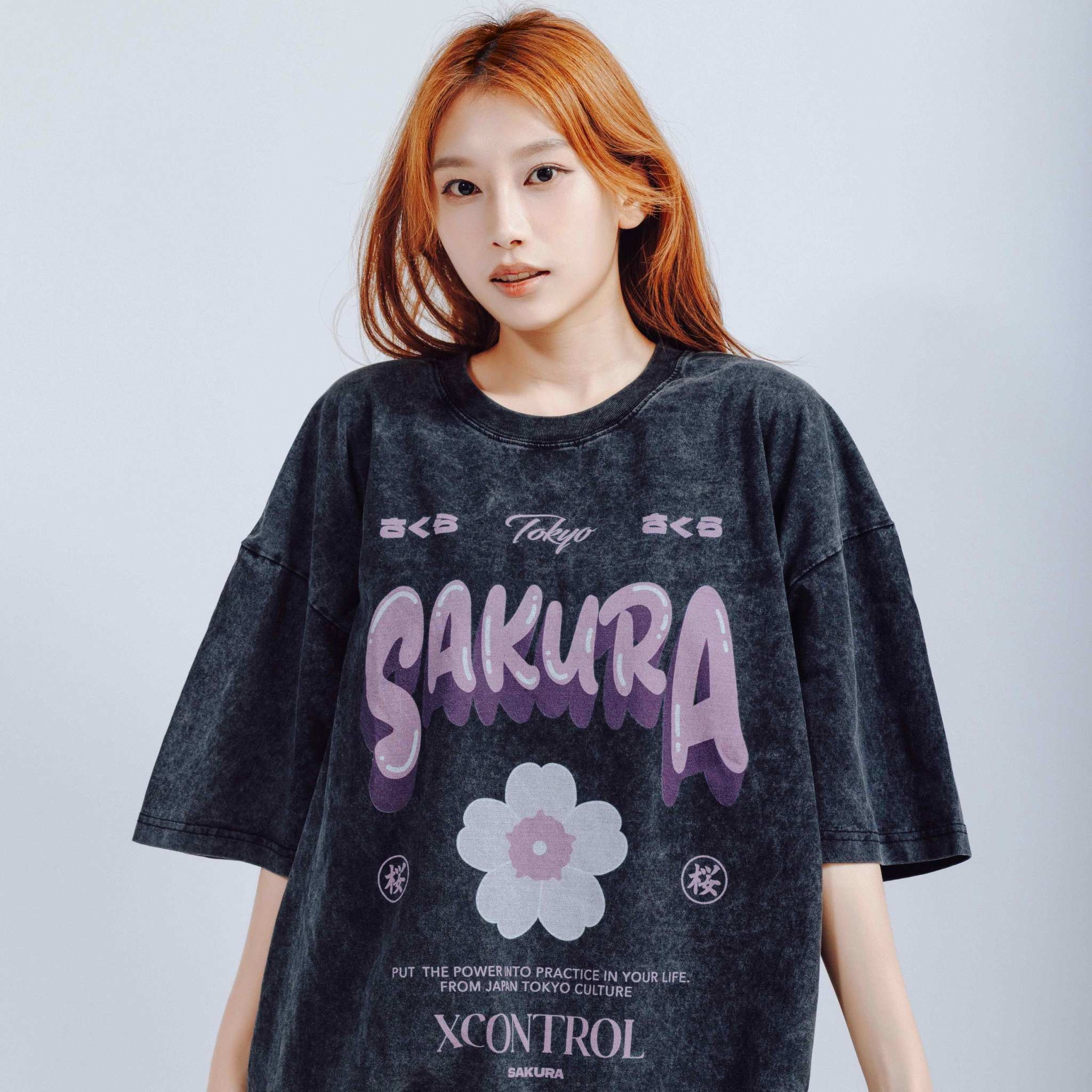 XCTRL 簡約櫻花短T-水洗