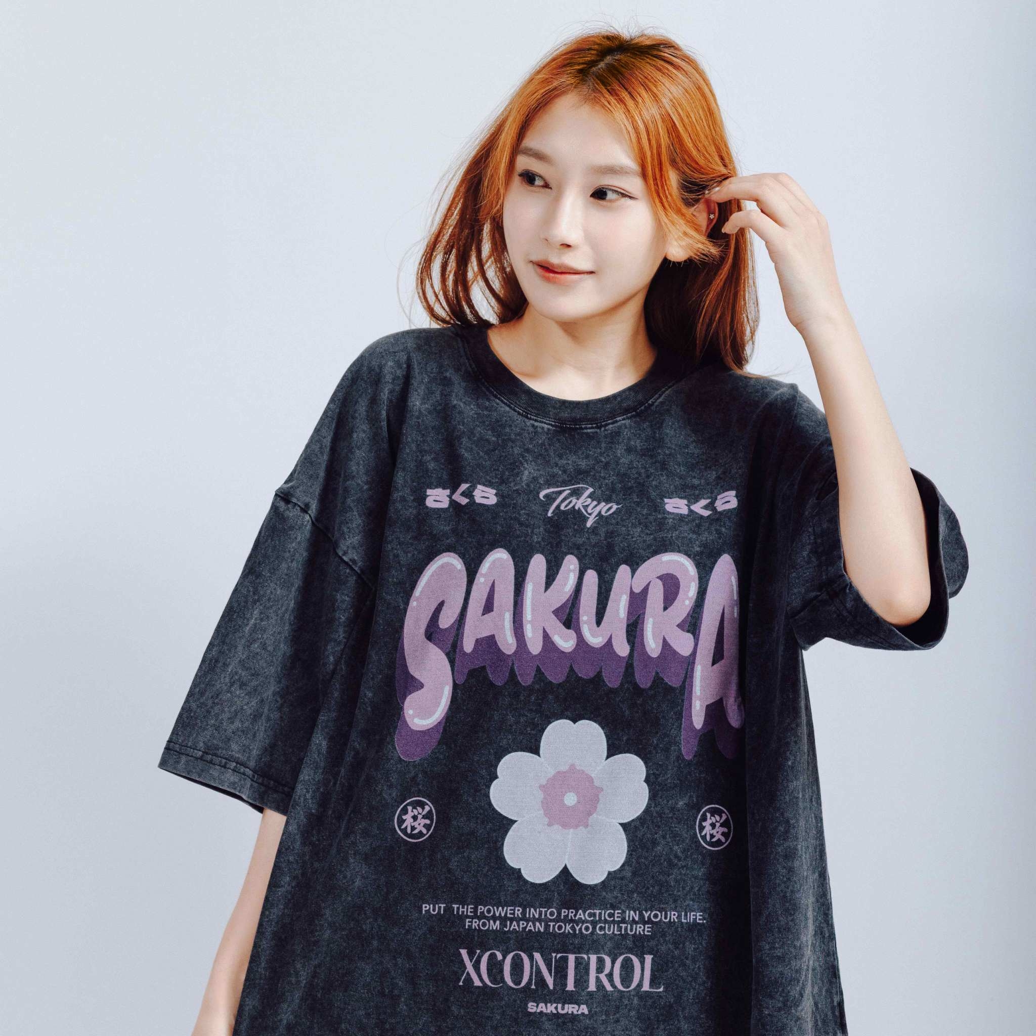 XCTRL 簡約櫻花短T-水洗