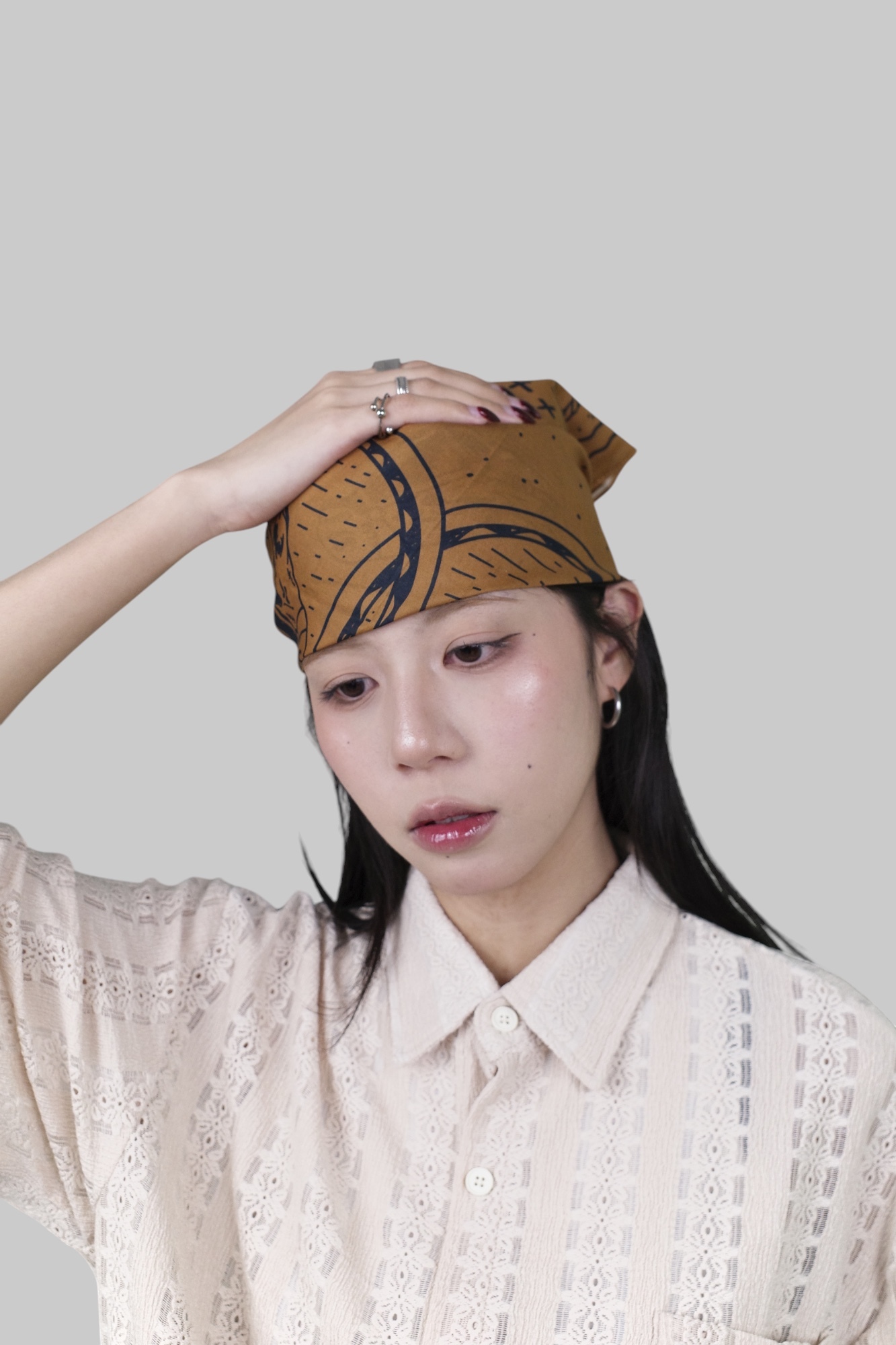 『Always_Good』西部元素 雙馬頭 絲巾 方巾 頭巾