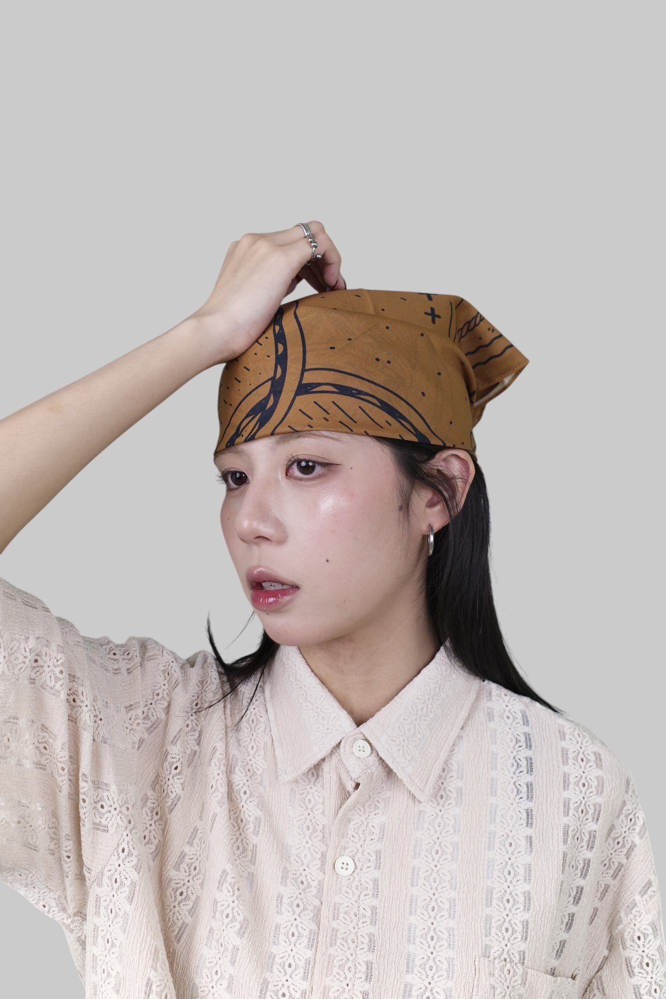 『Always_Good』西部元素 雙馬頭 絲巾 方巾 頭巾