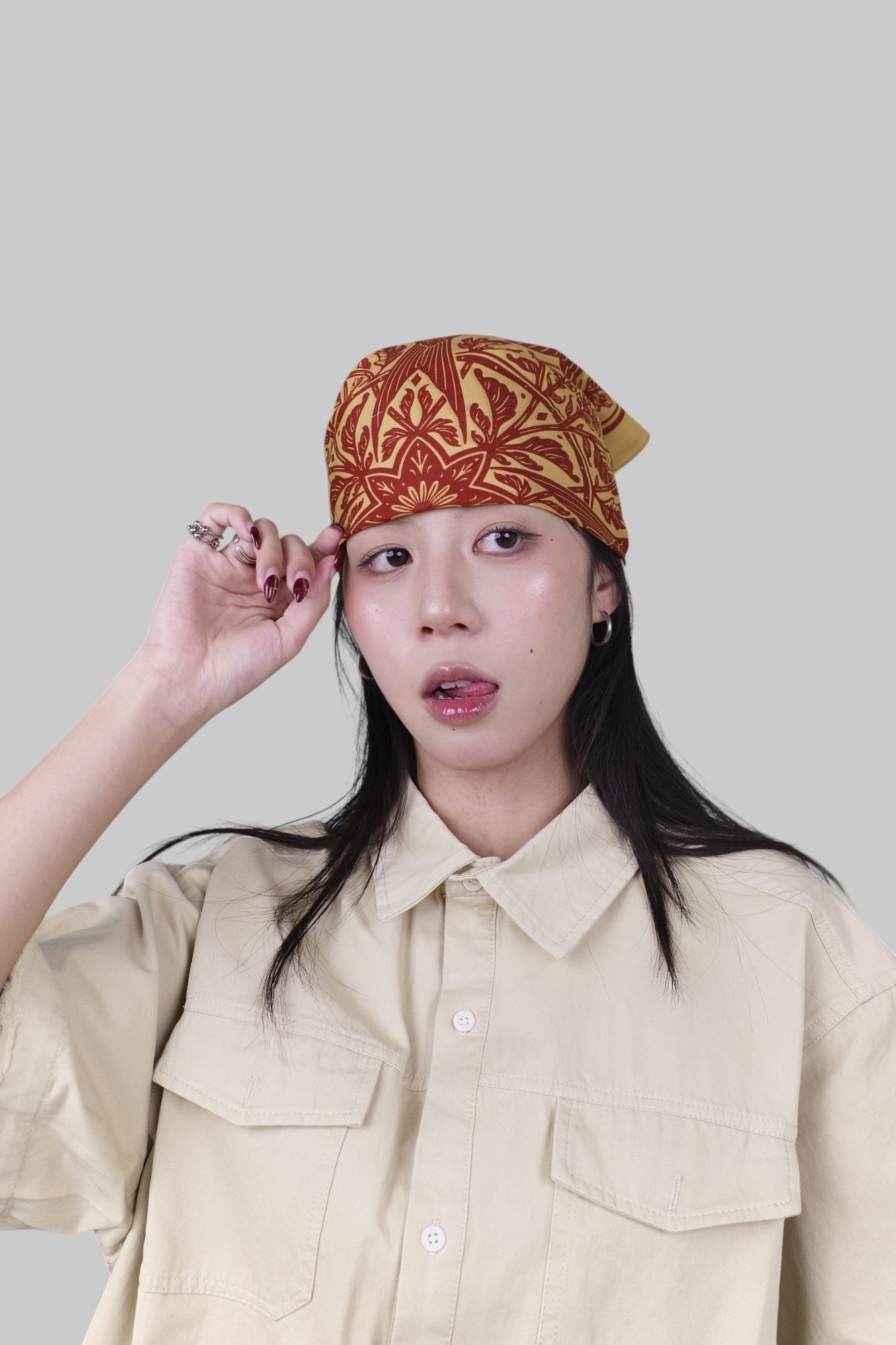 『Always_Good』鏡像飛燕 絲巾 方巾 頭巾