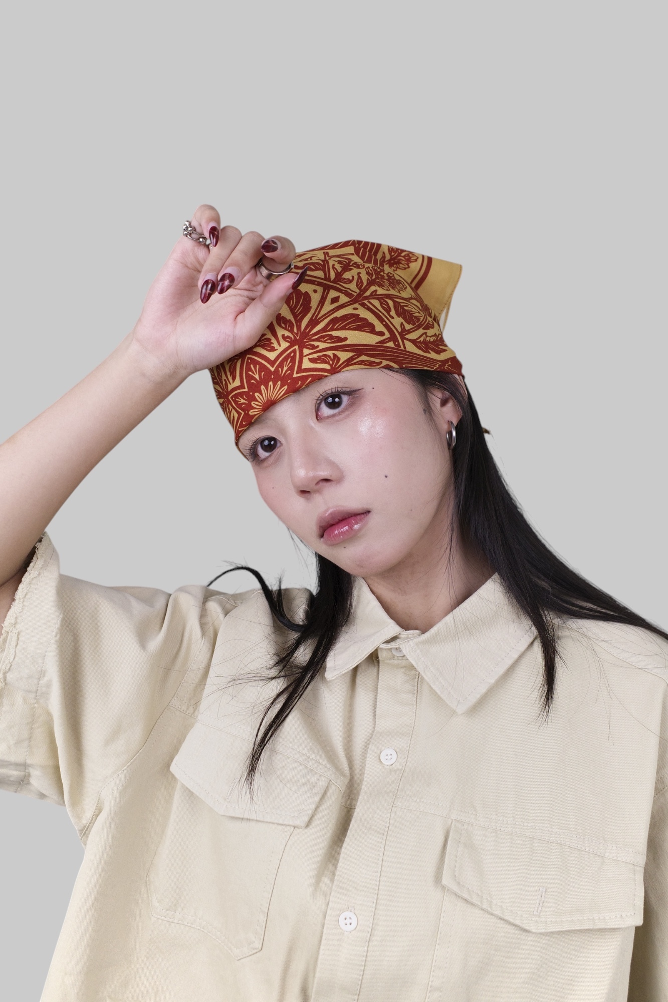 『Always_Good』鏡像飛燕 絲巾 方巾 頭巾