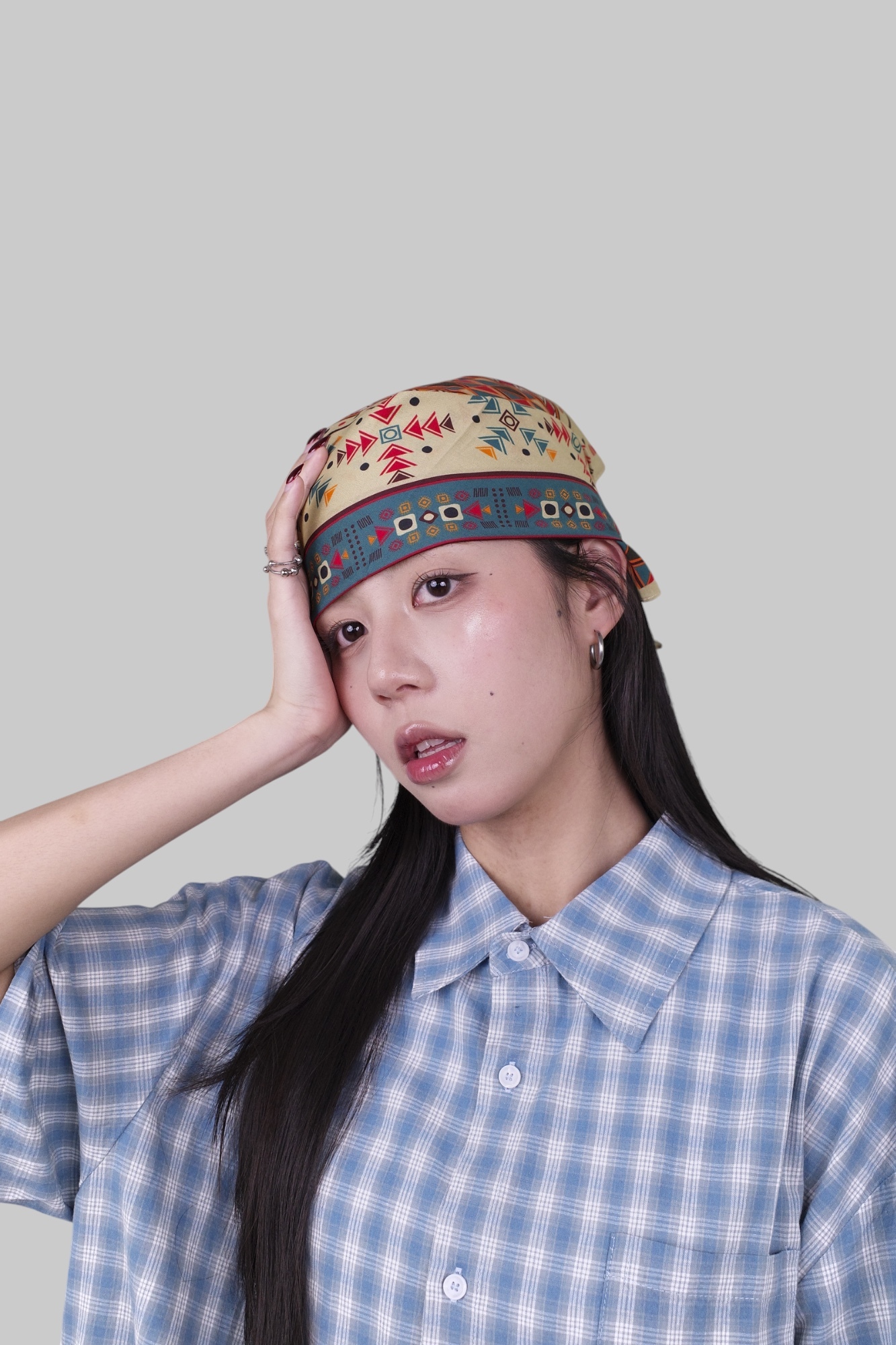 『Always_Good』印地安圖騰 絲巾 方巾 頭巾