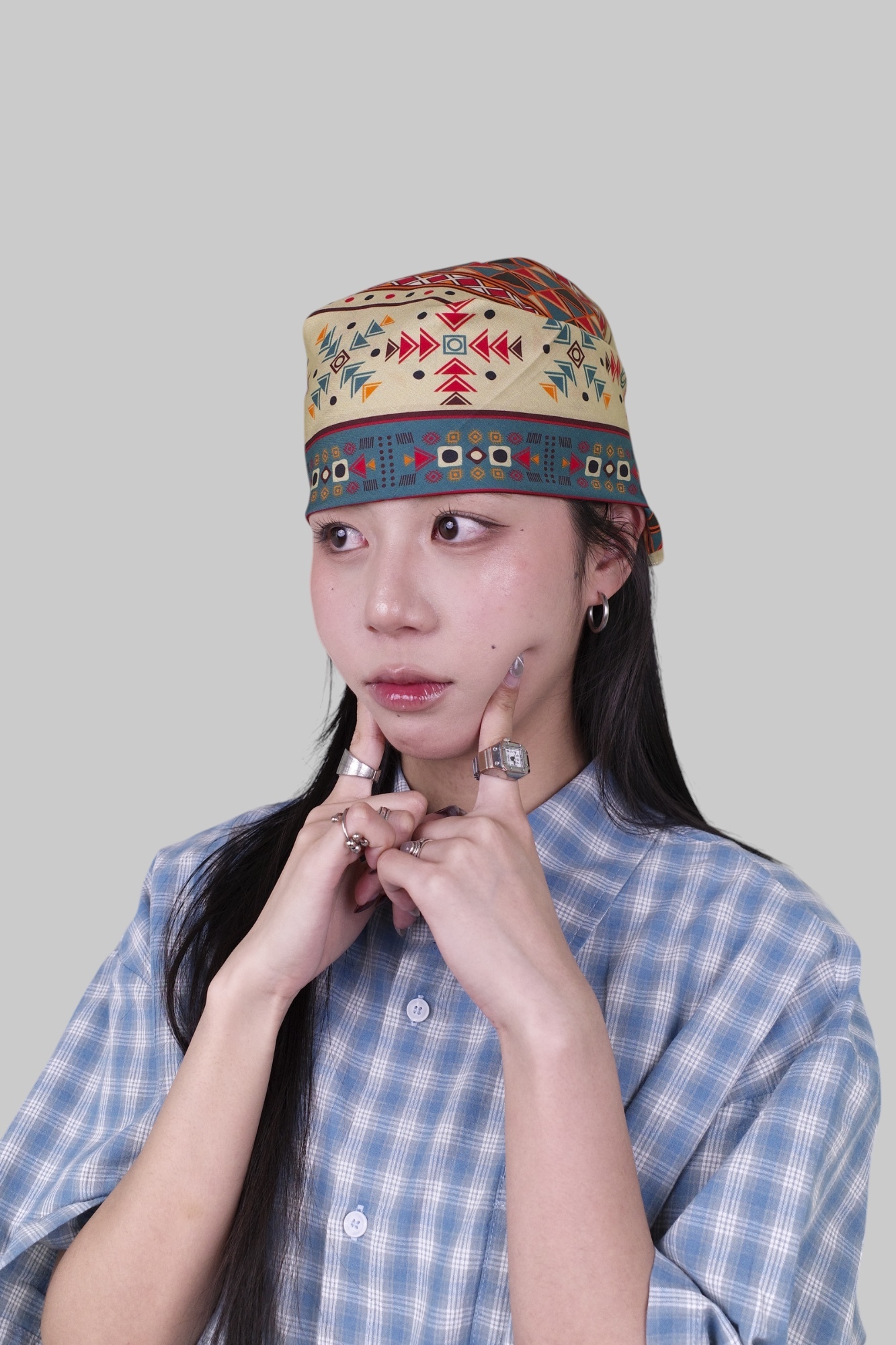 『Always_Good』印地安圖騰 絲巾 方巾 頭巾