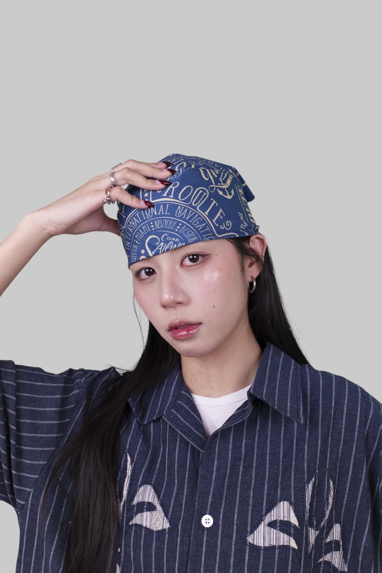 『Always_Good』海洋系列 船錨 絲巾 方巾 頭巾