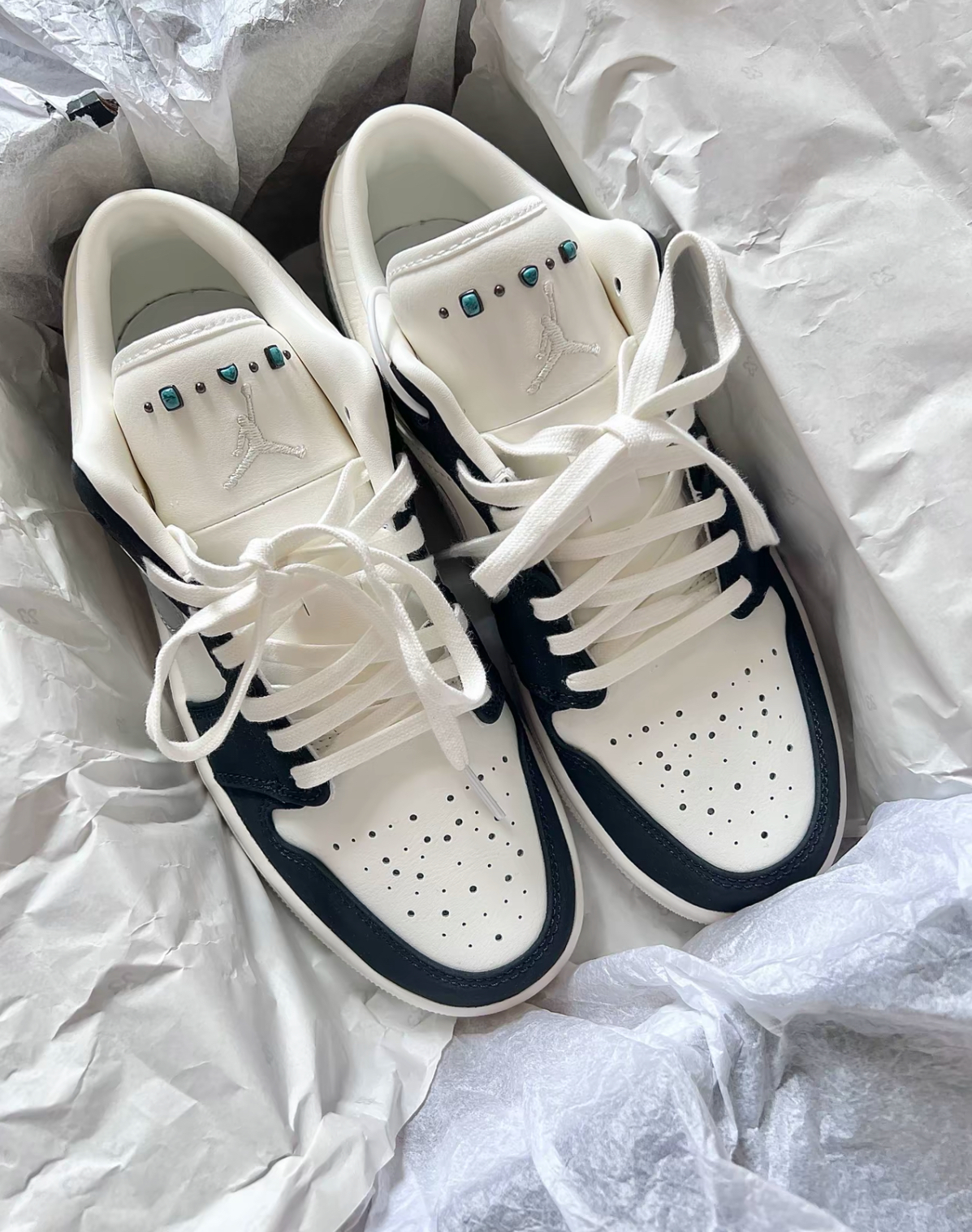 AIR JORDAN 1 LOW 低筒 黑灰 綠松石