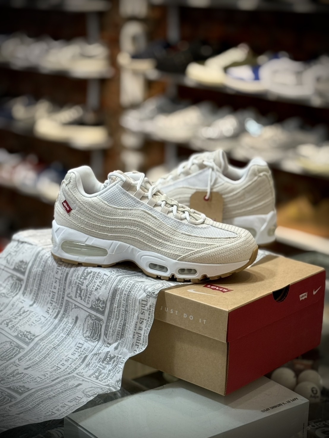 <連線代購商品>Nike Air Max 95 x Levi’s White and Ecru 男鞋 聯名 米白 HM4743-100