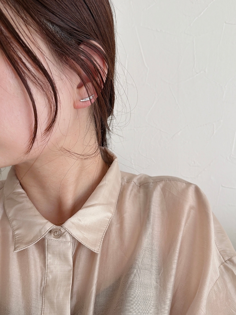 S925 elegant curved pierce