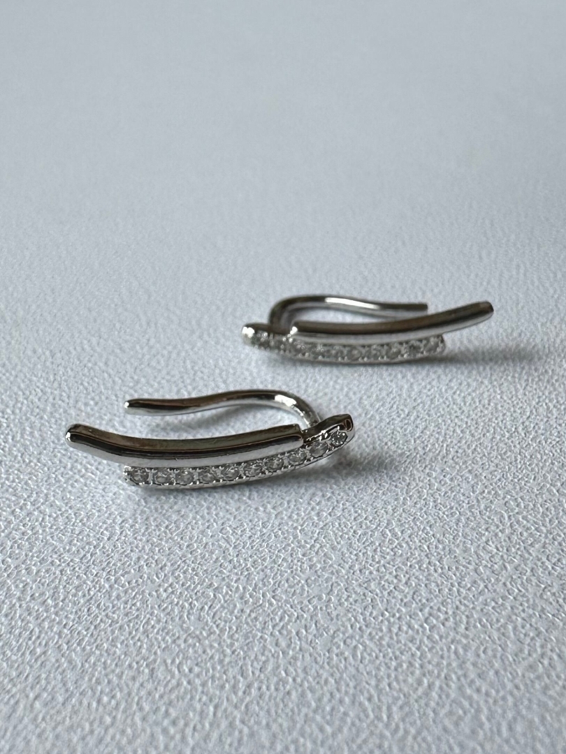 S925 elegant curved pierce