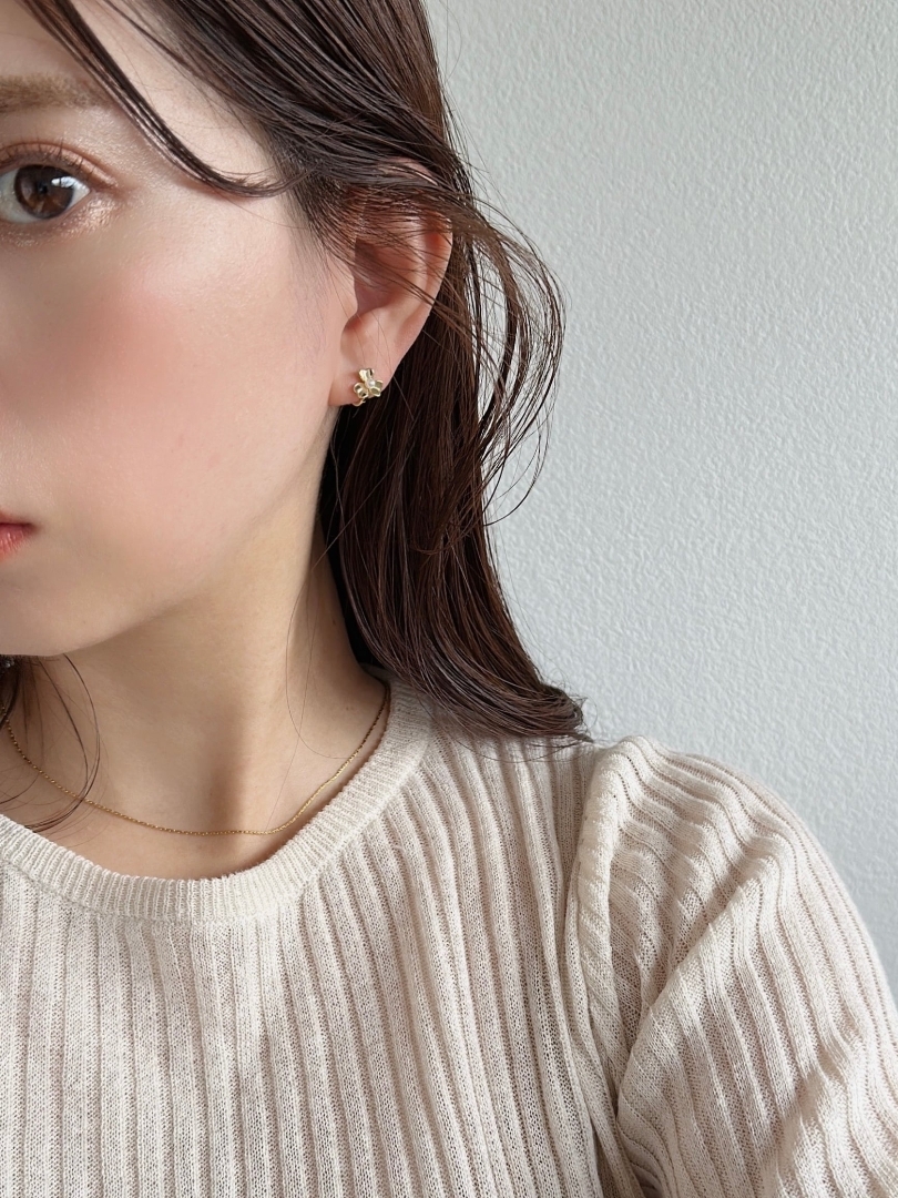 S925 clover hoop pierce