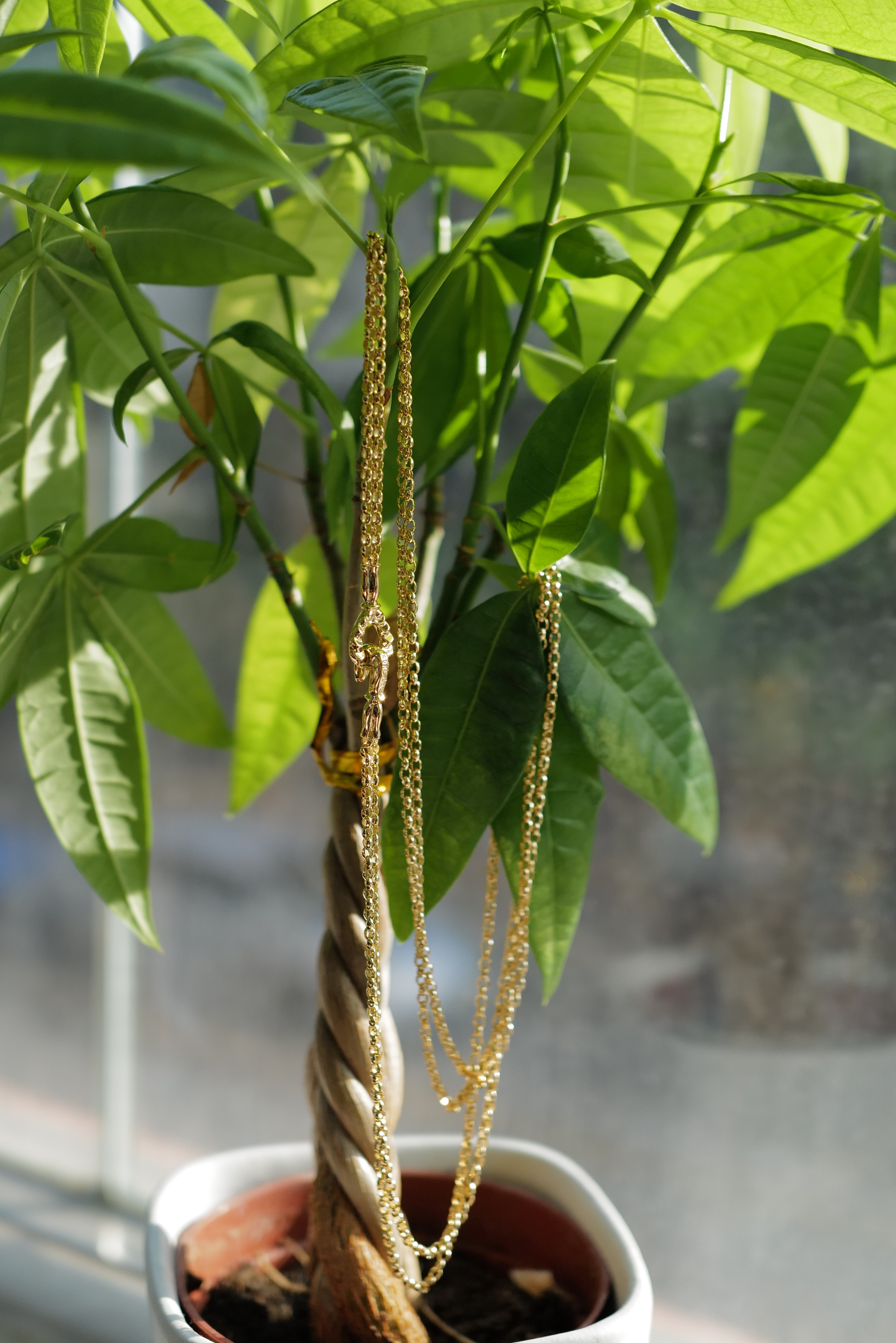 18K YG 2MM MINI SILK DOUBLE NECKLACE CHAIN