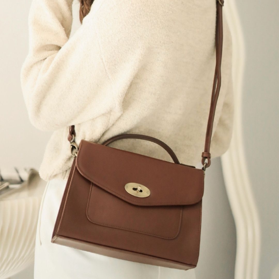 黛絲蒂尼 - 柔霧信封包(真皮女包/多夾層/肩背手提)