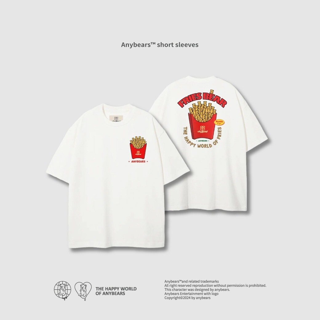 ANYBEARS®French fries BEAR 一包薯條熊短Tee