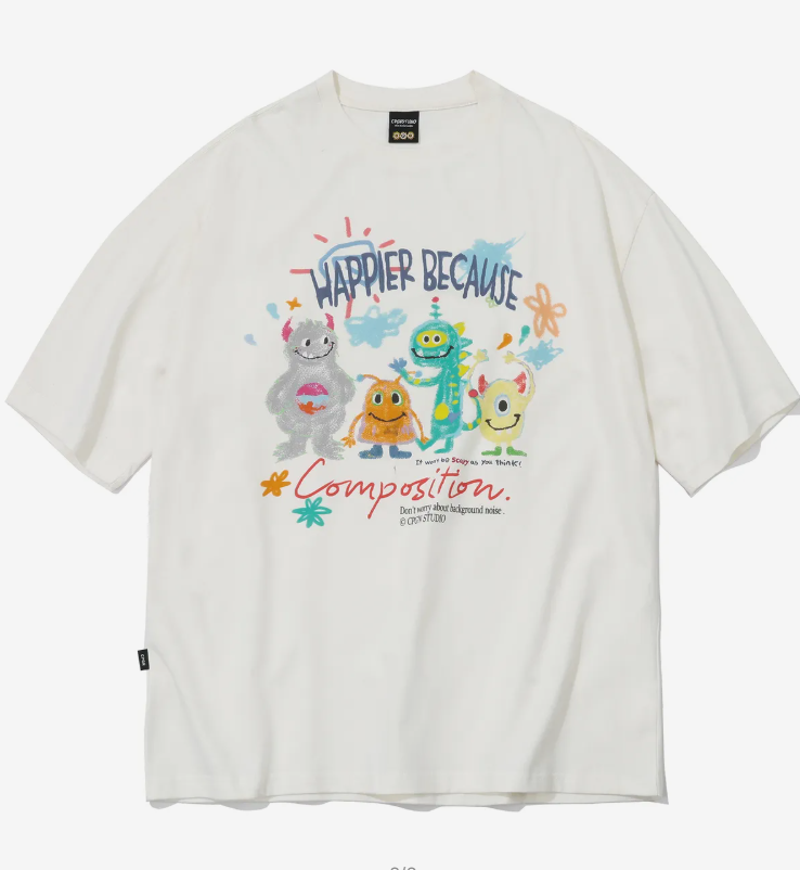 CPGN STUDIO / DTP Happy Day short T-shirt / cream white /  JUL25