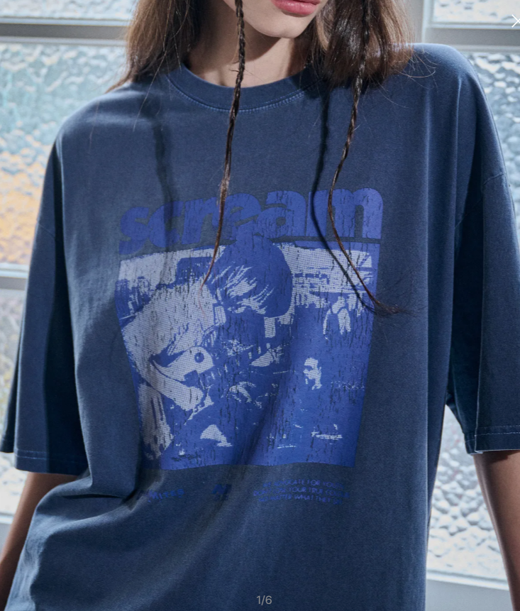 CPGN STUDIO / Scream pigment short T-shirt / dark blue /  JUL25