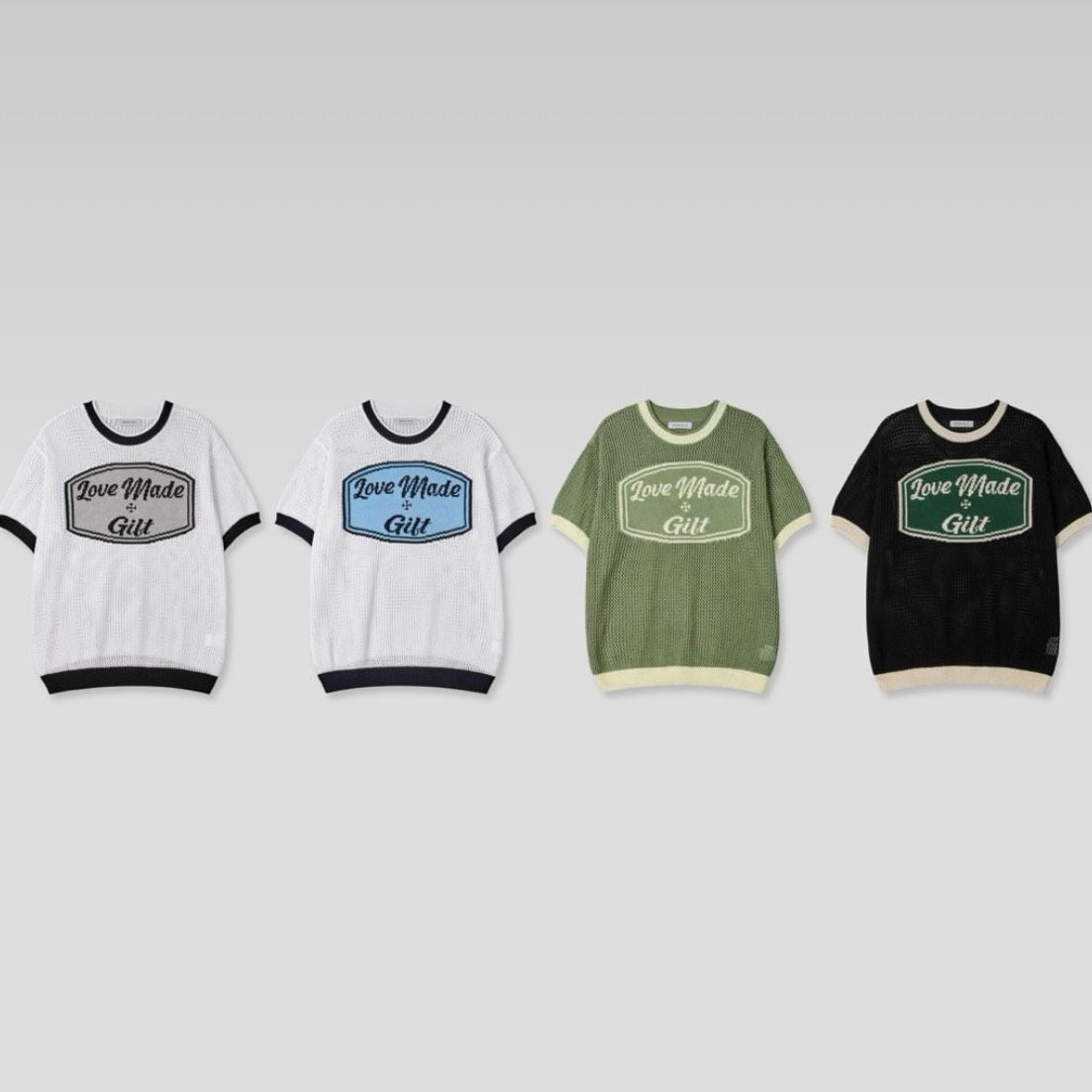 英文字針織短袖Tee T5744