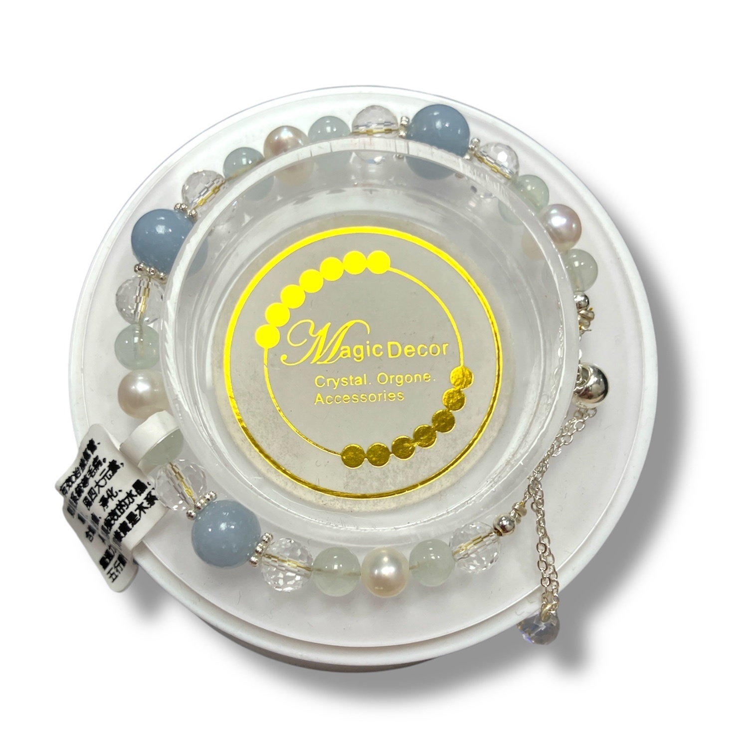 250717 - A29 海藍寶天使石珍珠設計款拉伸手鏈