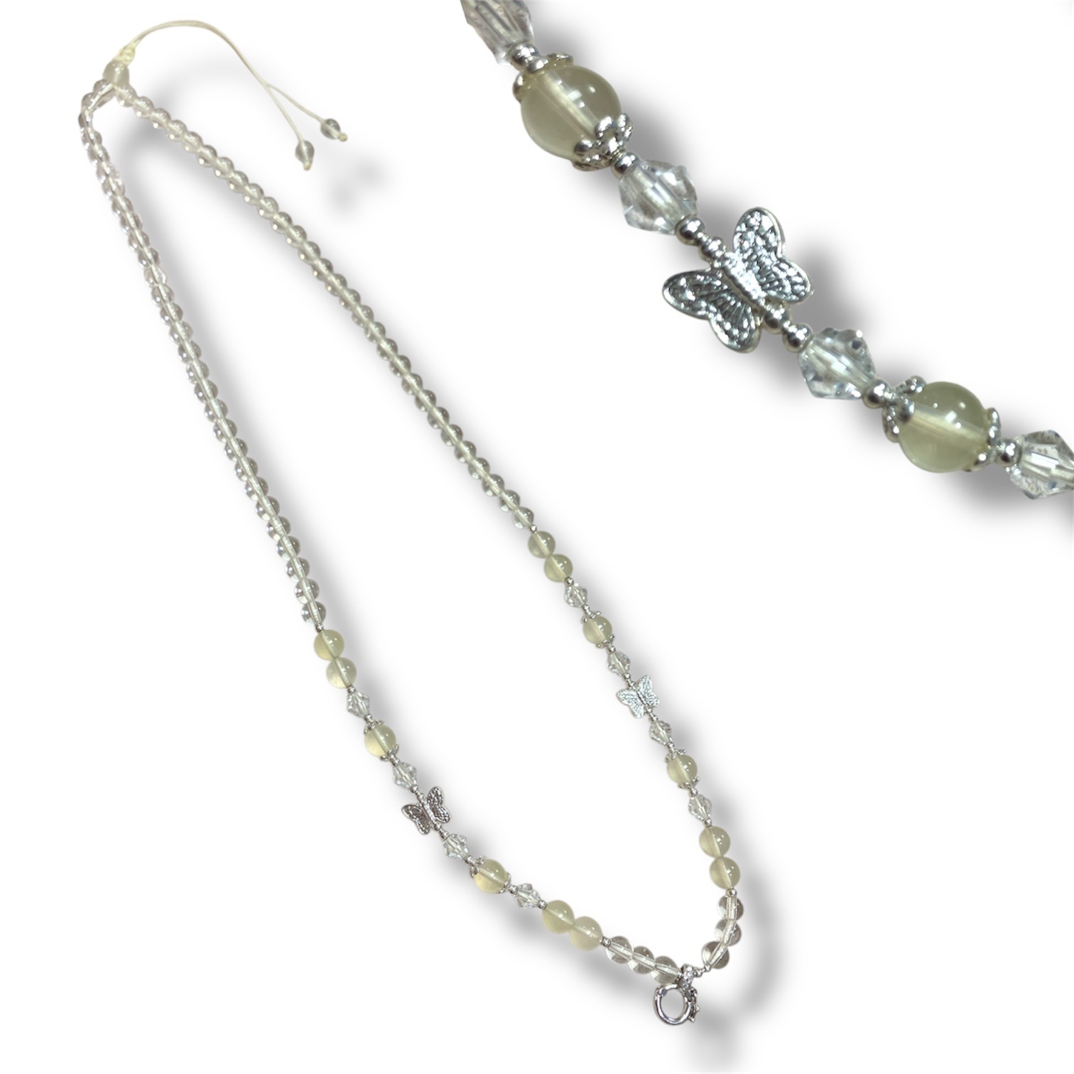 250828 - A54 6mm+高冰晶體檸檬晶吊咀扣設計款頸鏈