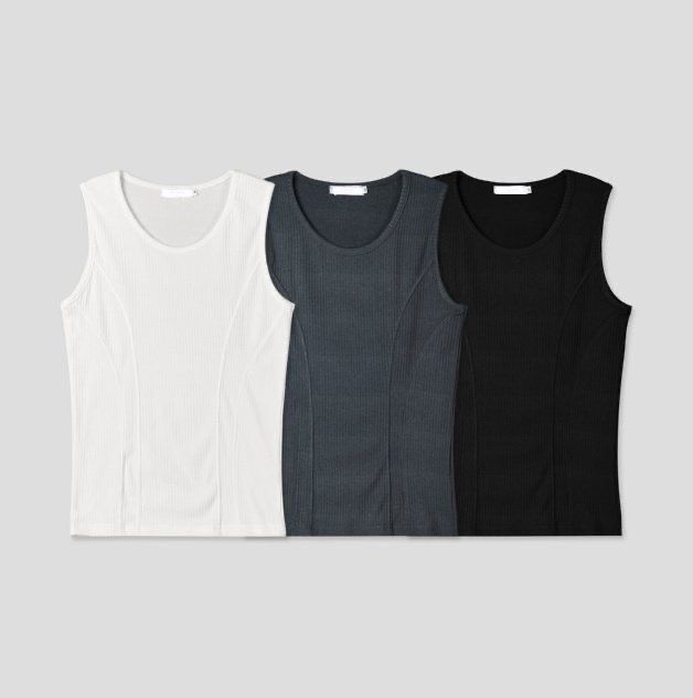 淨色暗直紋背心 V1135