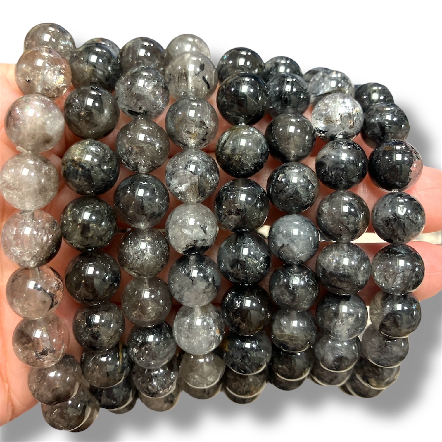 260124 - C54 9mm++黑銀鈦共生閃靈手串