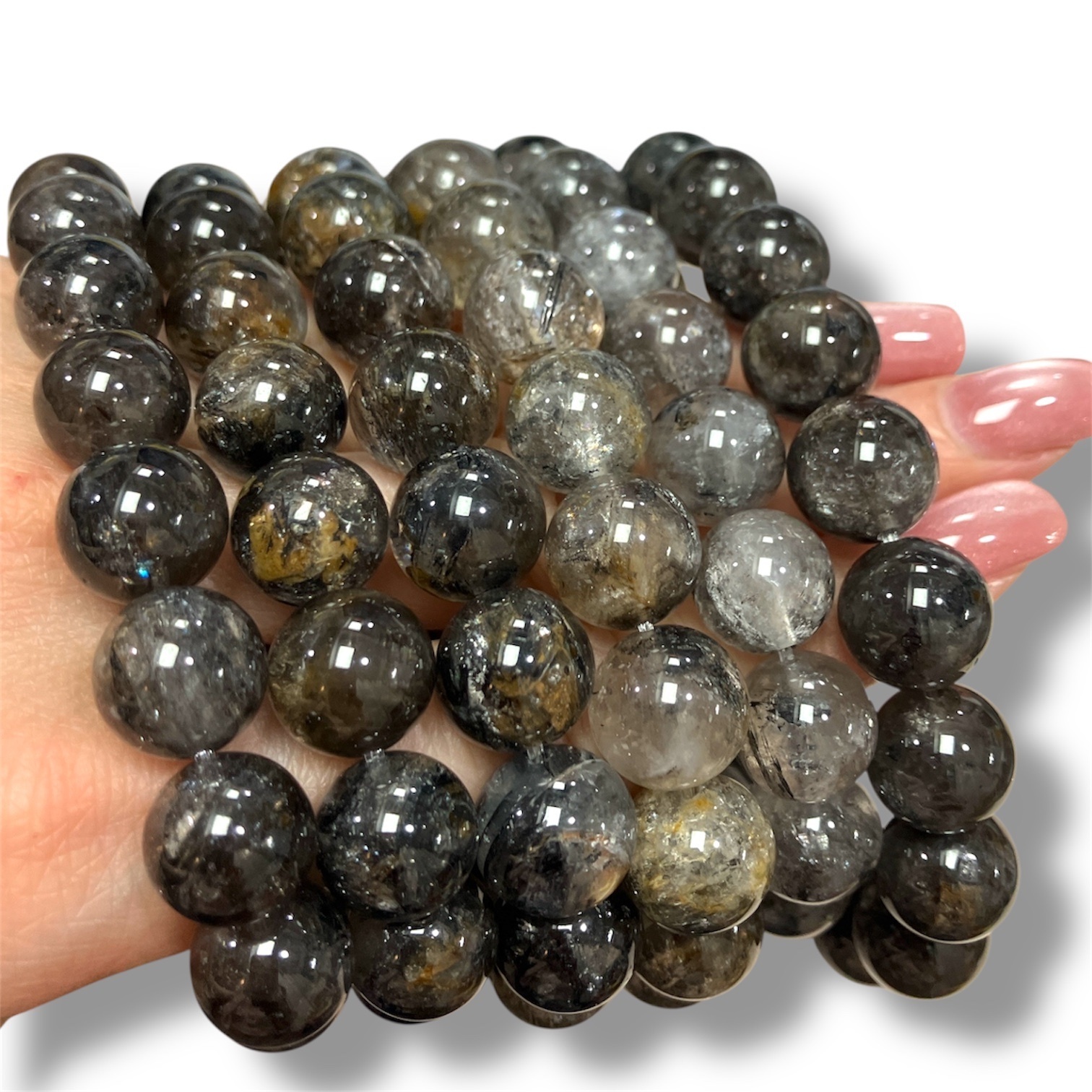 260124 - C56 11mm++黑銀鈦共生閃靈手串