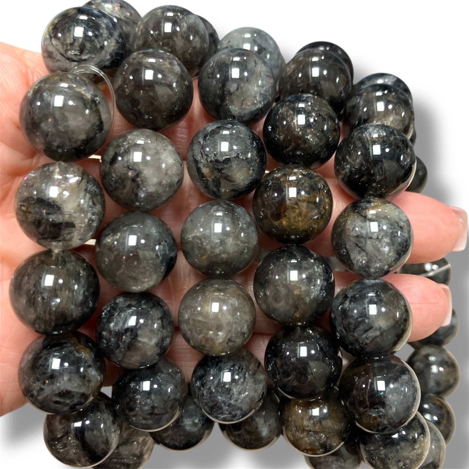 260124 - C58 13mm+黑銀鈦共生閃靈手串