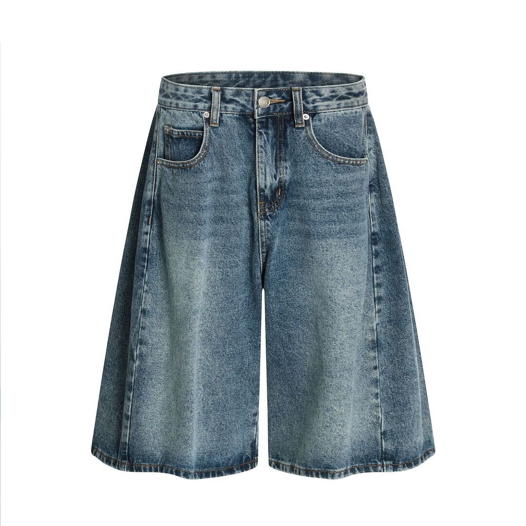 刷色小彎刀牛仔短褲