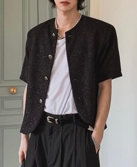 圓領開胸短袖外套 1990S-012S