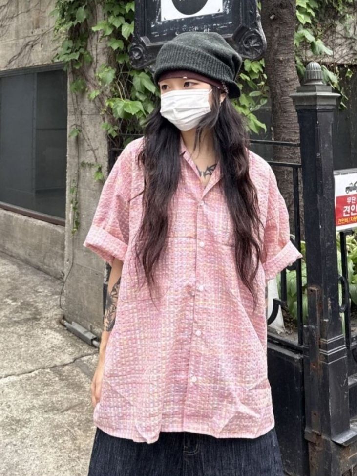 格仔短袖恤衫 COSTES-036S