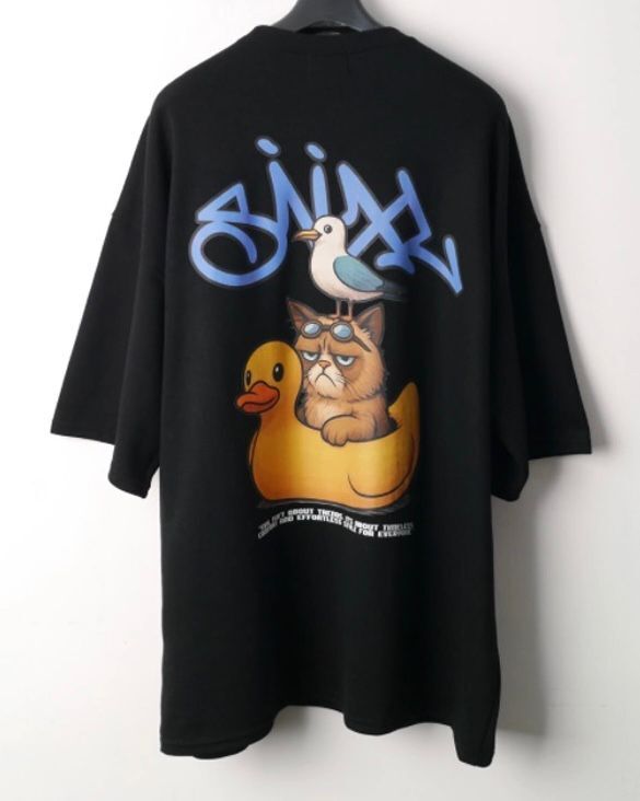 OverSize英文字圖案短袖Tee SVXL-076T