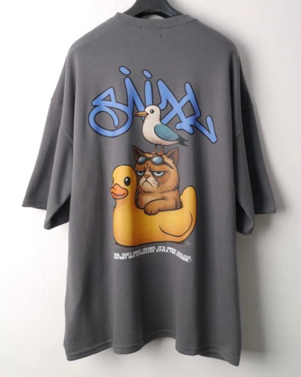 OverSize英文字圖案短袖Tee SVXL-076T