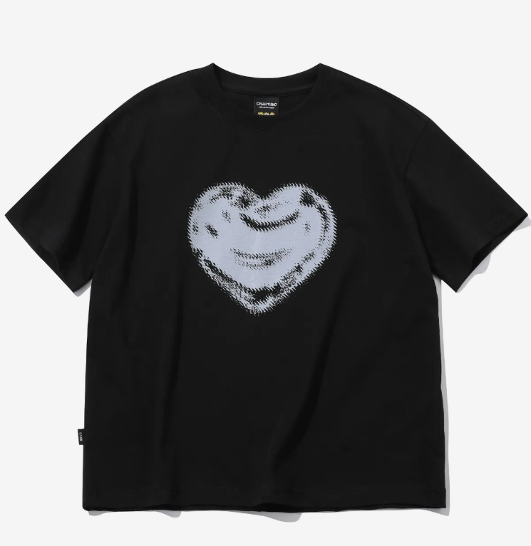 CPGN STUDIO / Rough Heart Cropped Short T-shirt / Black /  JUL25