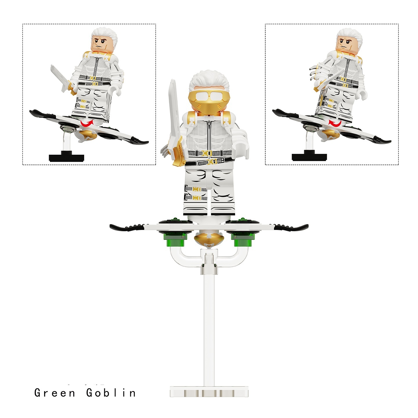Goblin 白T L Green Goblin Custom Minifigures fit Lego LK0001