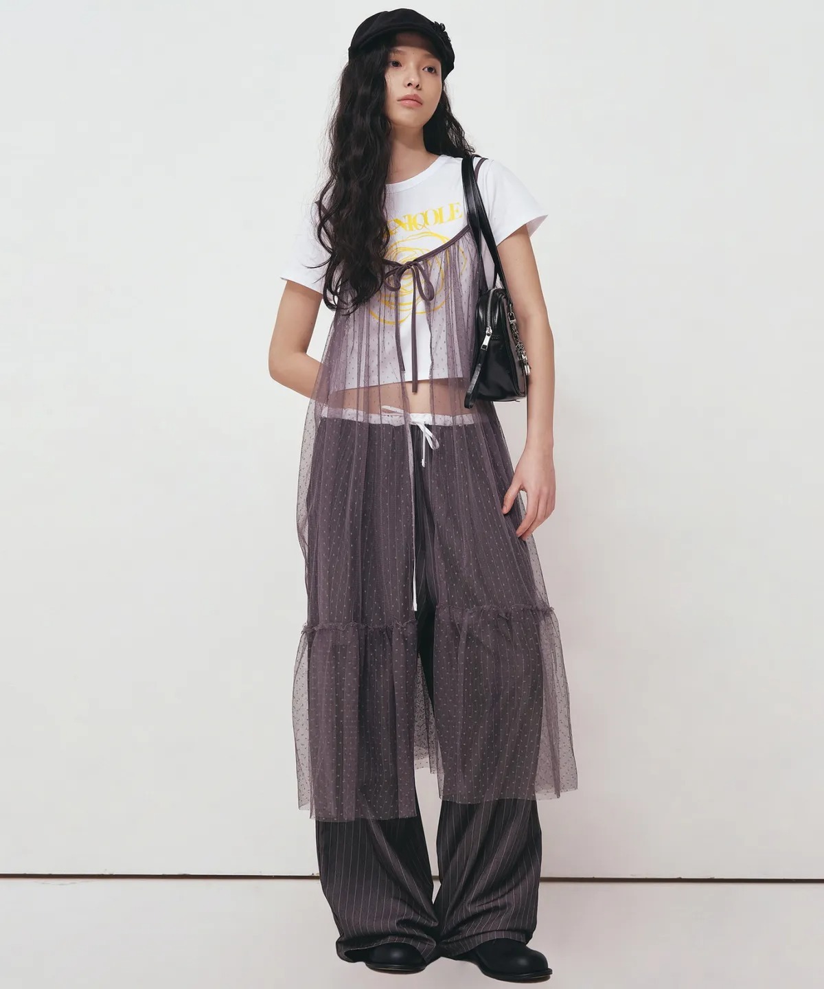 【NICK&NICOLE】 DOTS SEE-THROUGH LAYERED FILL DRESS / 追跡付 NICK&NICOLE DOTS SEE-THROUGH LAYERED FILL DRESS