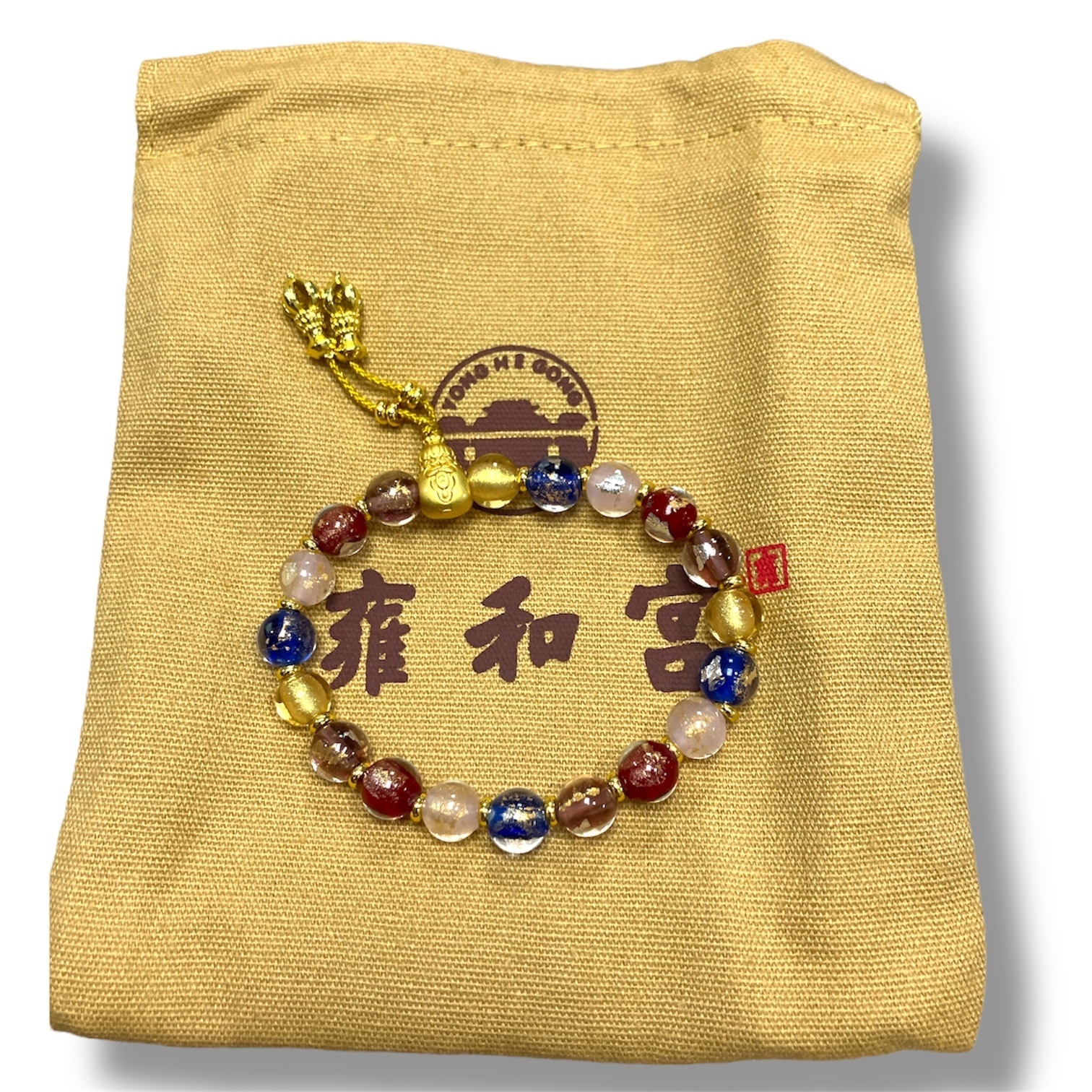 250717 - A63 8mm+雍宮金剛柱無相佛紫氣東來香灰琉璃手串（送布袋）