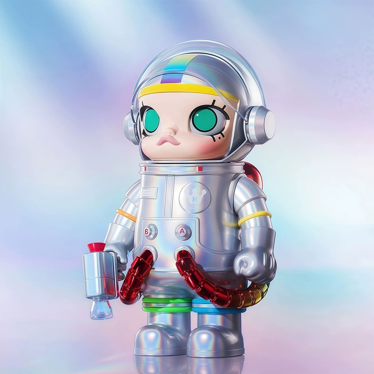 泡泡瑪特 SPACE MOLLY Rainbow 彩虹 2.0 400% 公仔