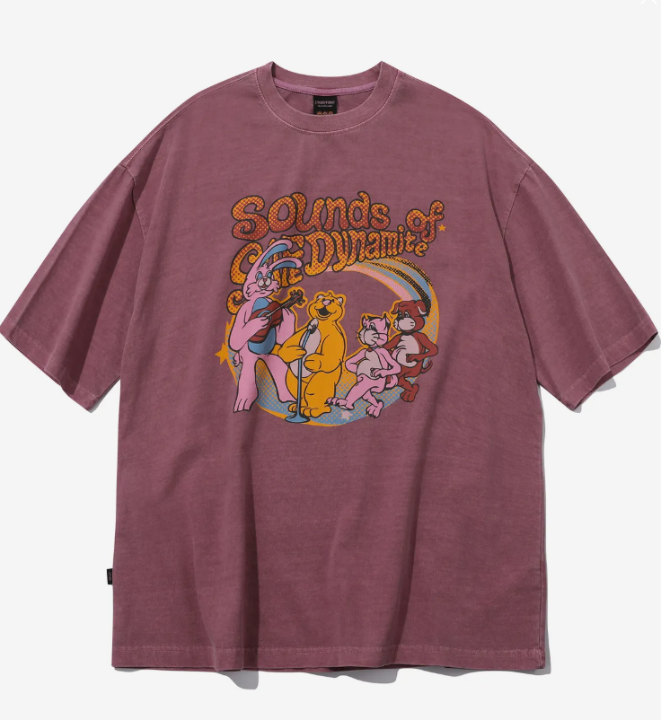 CPGN STUDIO / Hoppi Trio 三重奏圖案短袖 T恤 / 灰粉色 /  JUL25