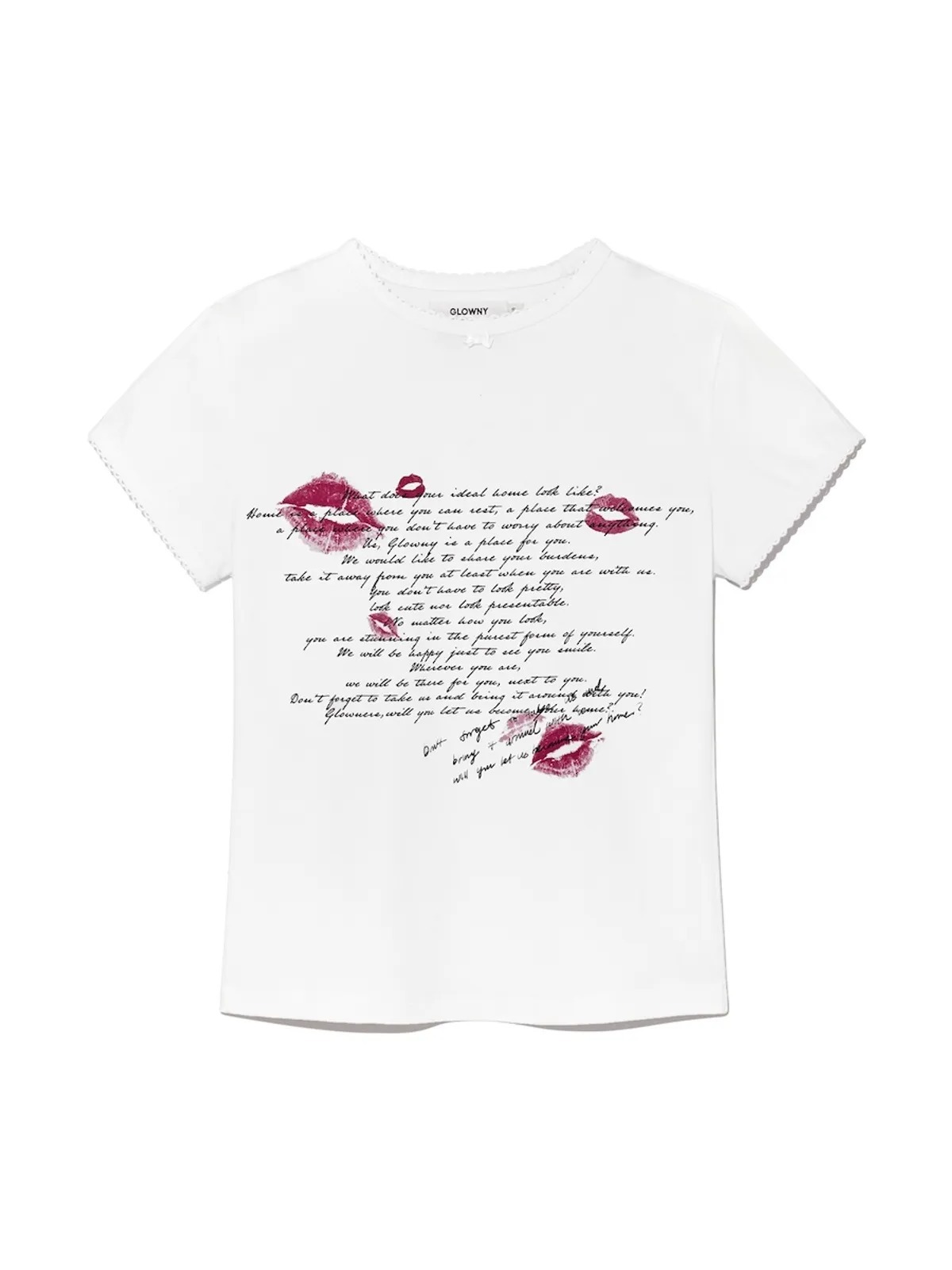 GLOWNY KISSING U CREW NECK TEE