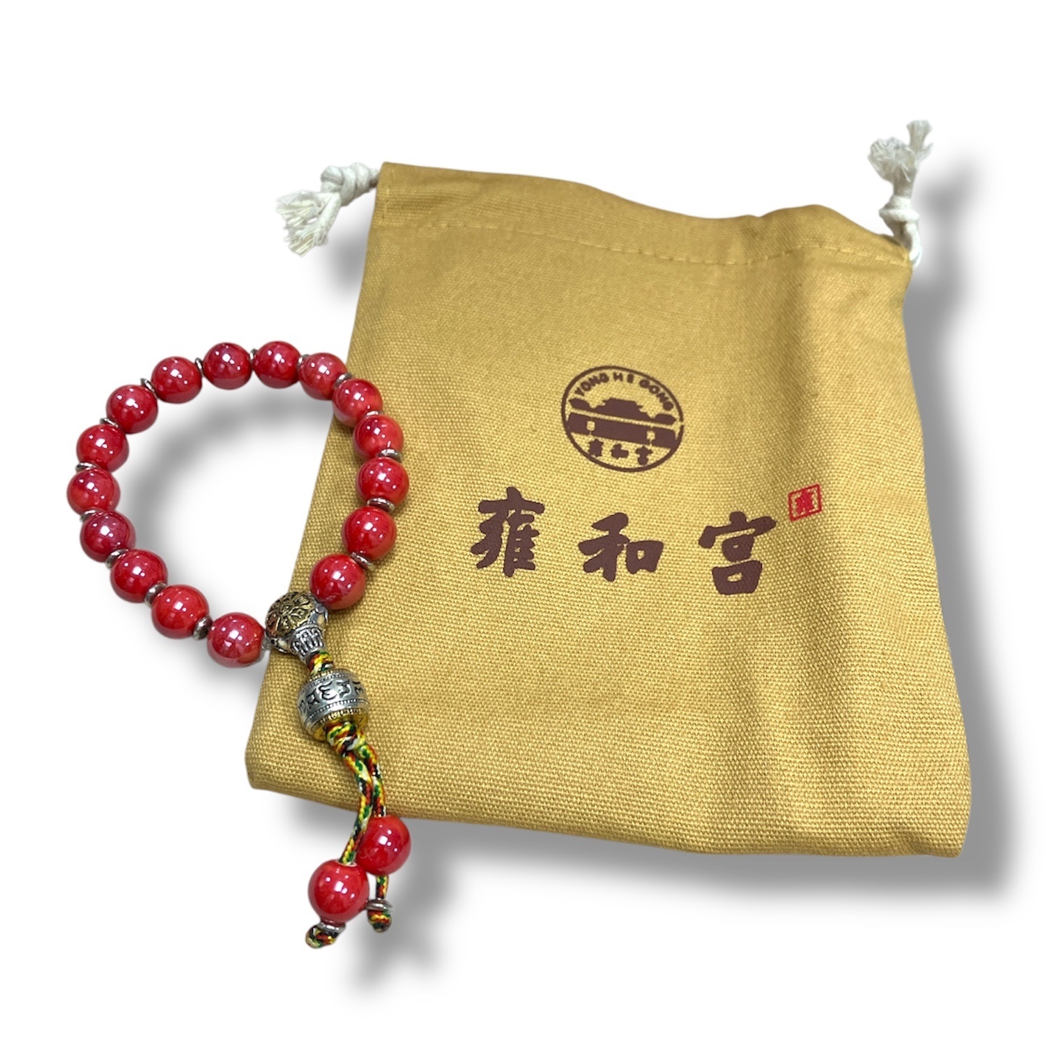 260116- A1 10mm+雍宮紅色陶瓷珠手串（送布袋） (3月頭到貨只限尖沙咀門店自取）