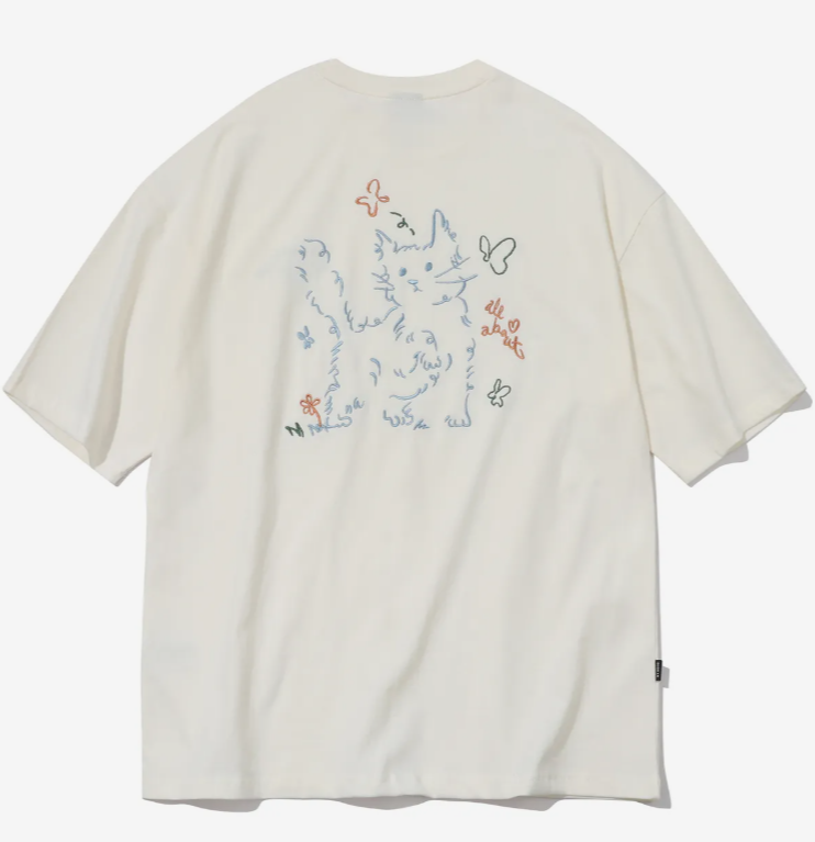 CPGN STUDIO / About Love Cat Embroidery Short T-shirt / White /  JUL25