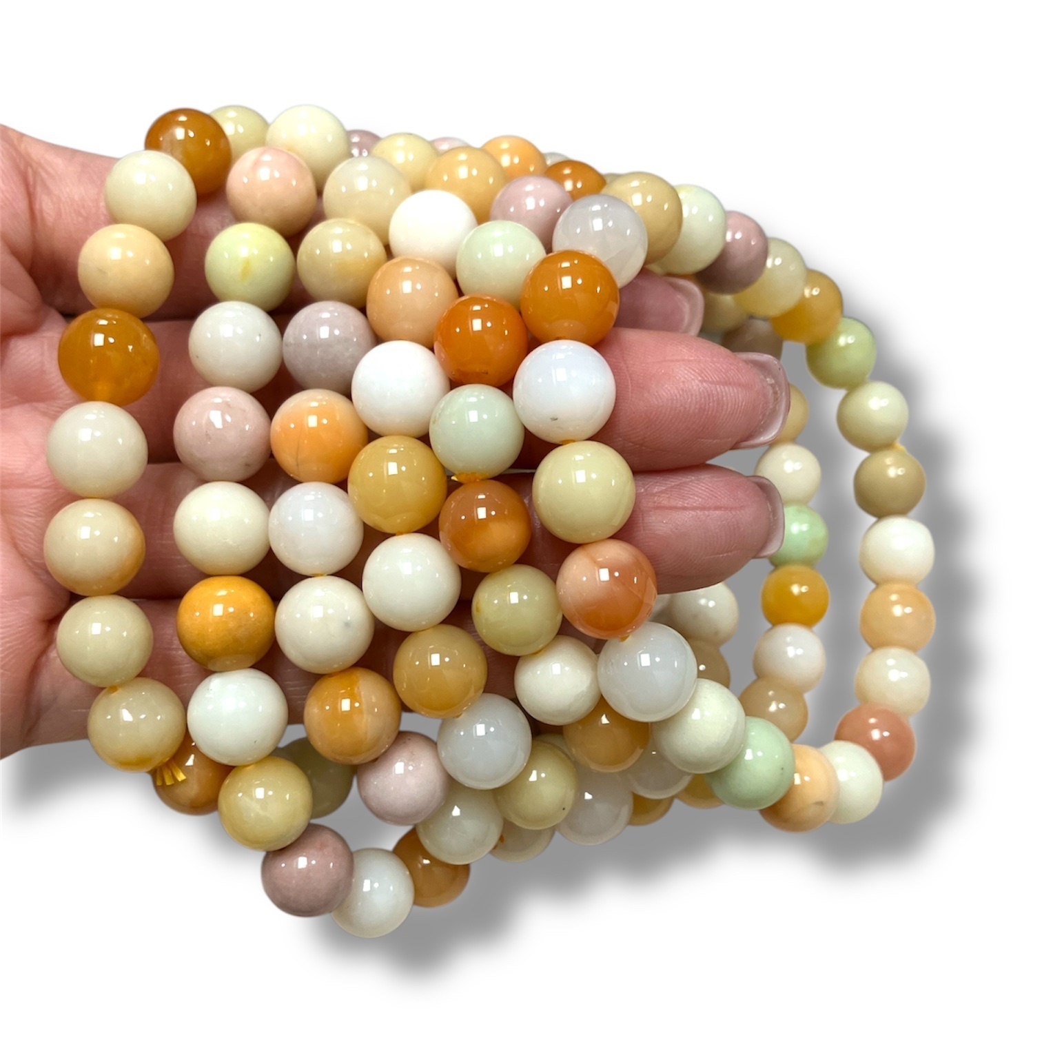 250717 - A74 8mm+糖果緬甸黃玉手串