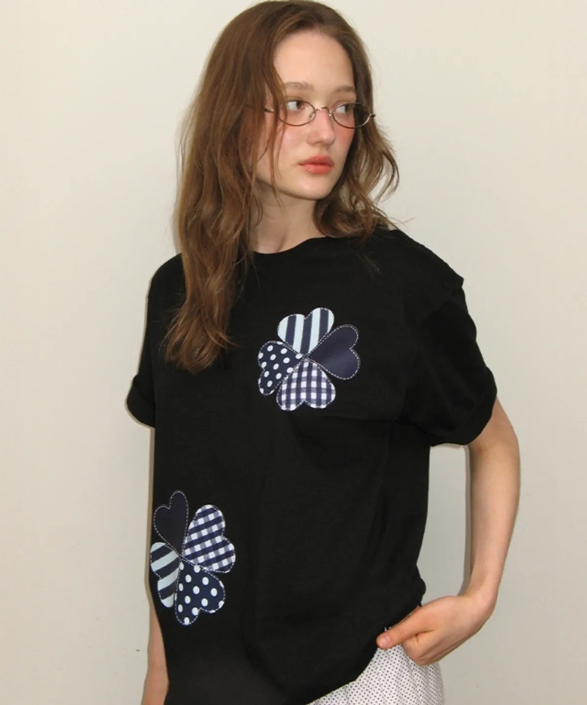 RONRON DOUBLE CLOVER PATCH T SHIRT