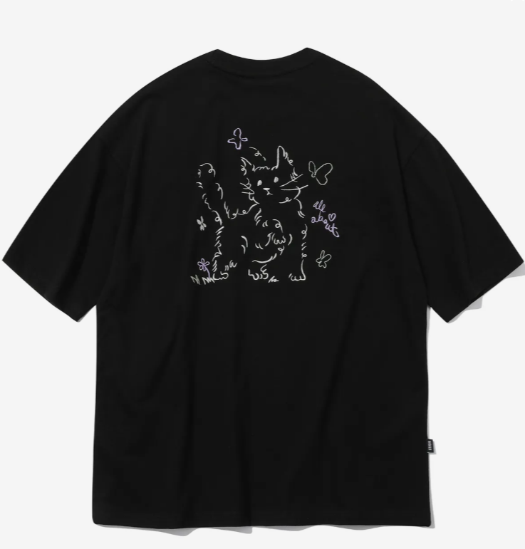 CPGN STUDIO /  About love cat embroidery short T-shirt / black /  JUL25