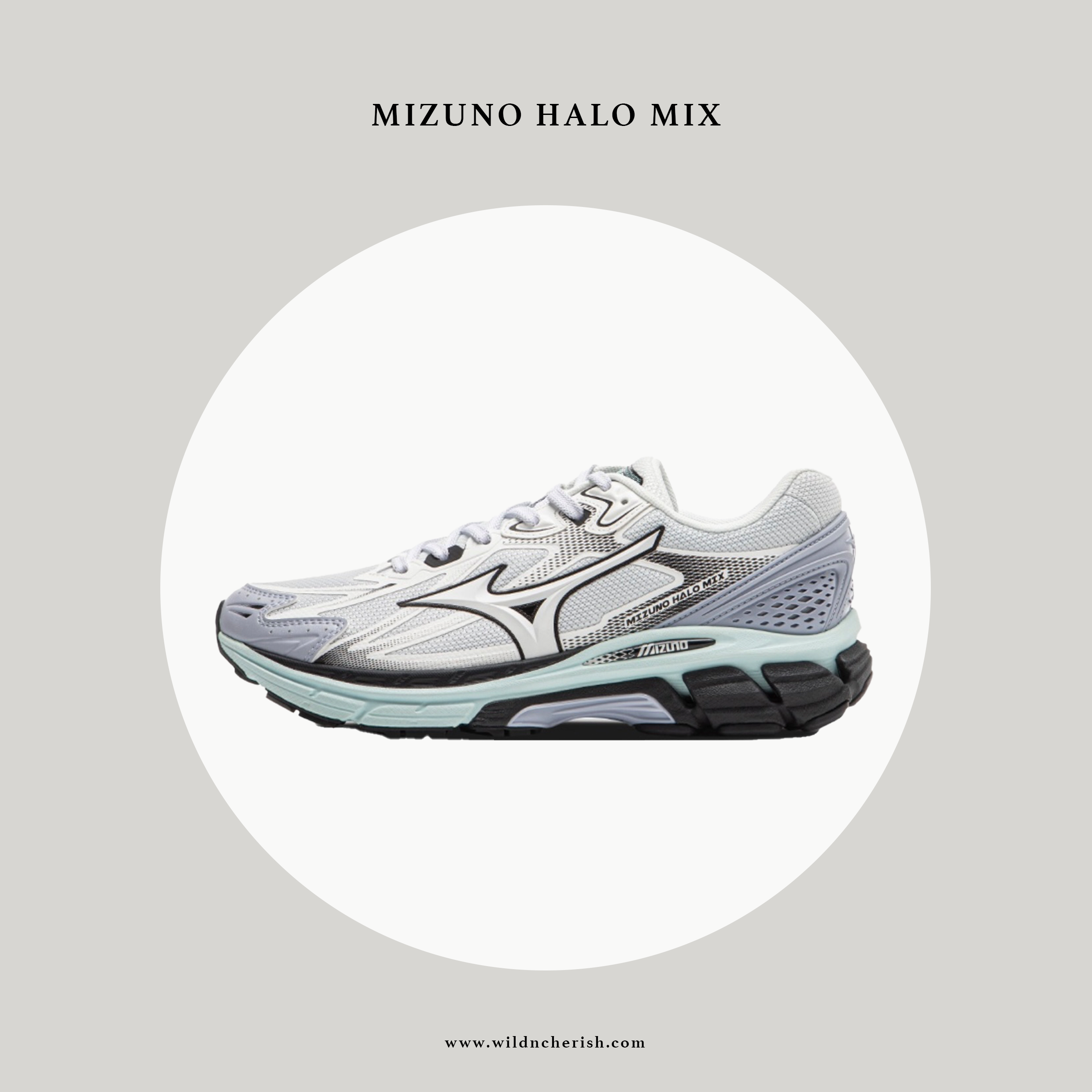 預訂 | Mizuno Halo Mix 復古慢跑鞋 灰藍色